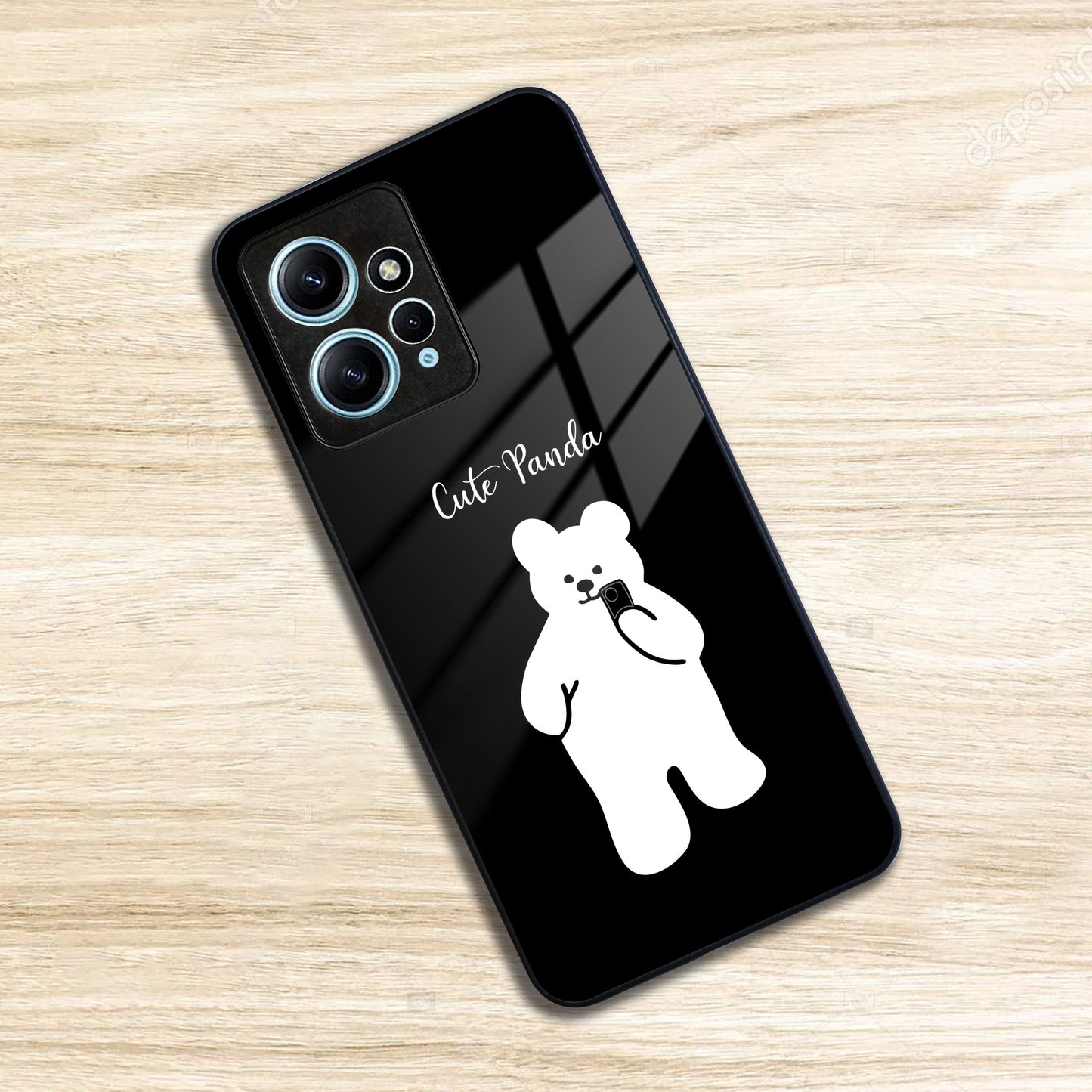 White Panda Glass Case Cover For Redmi/Xiaomi