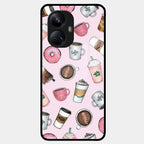 Cute Coffee Snacks Glass Case Cover For Realme/Narzo - ShopOnCliQ
