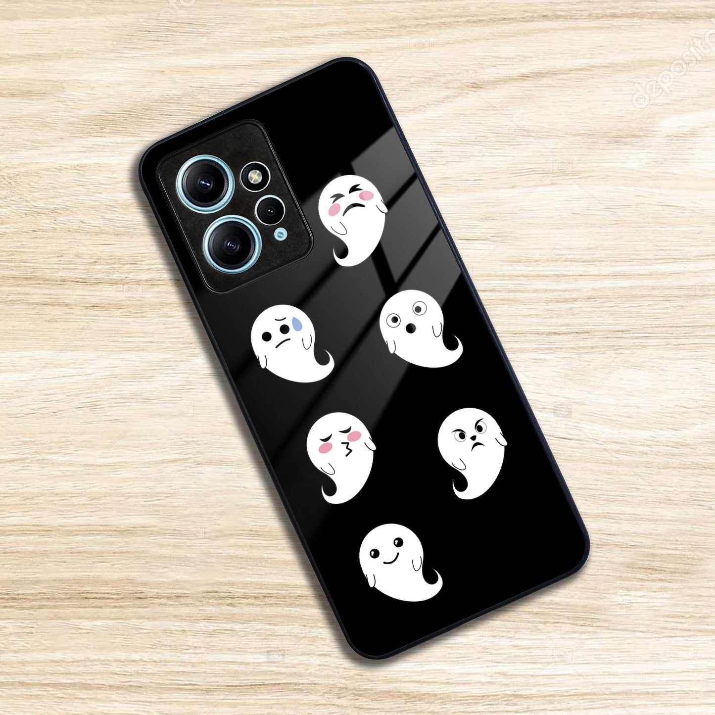 Cute Ghost Glass Case Cover For Redmi/Xiaomi