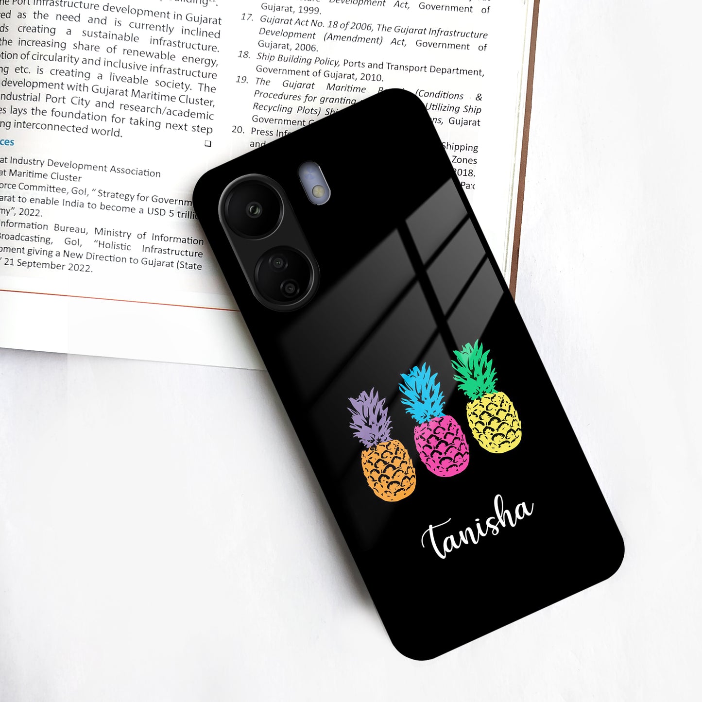 Colorful Pineapple Glass Case Cover For Redmi/Xiaomi