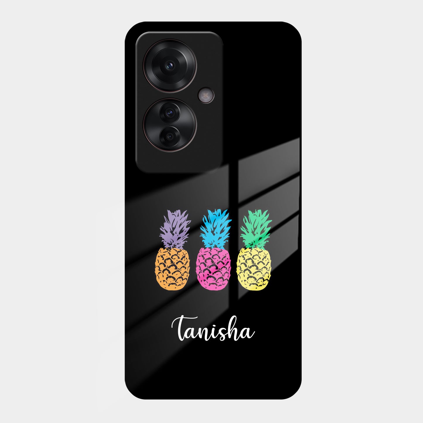 Colorful Pineapple Glass Case Cover For Oppo