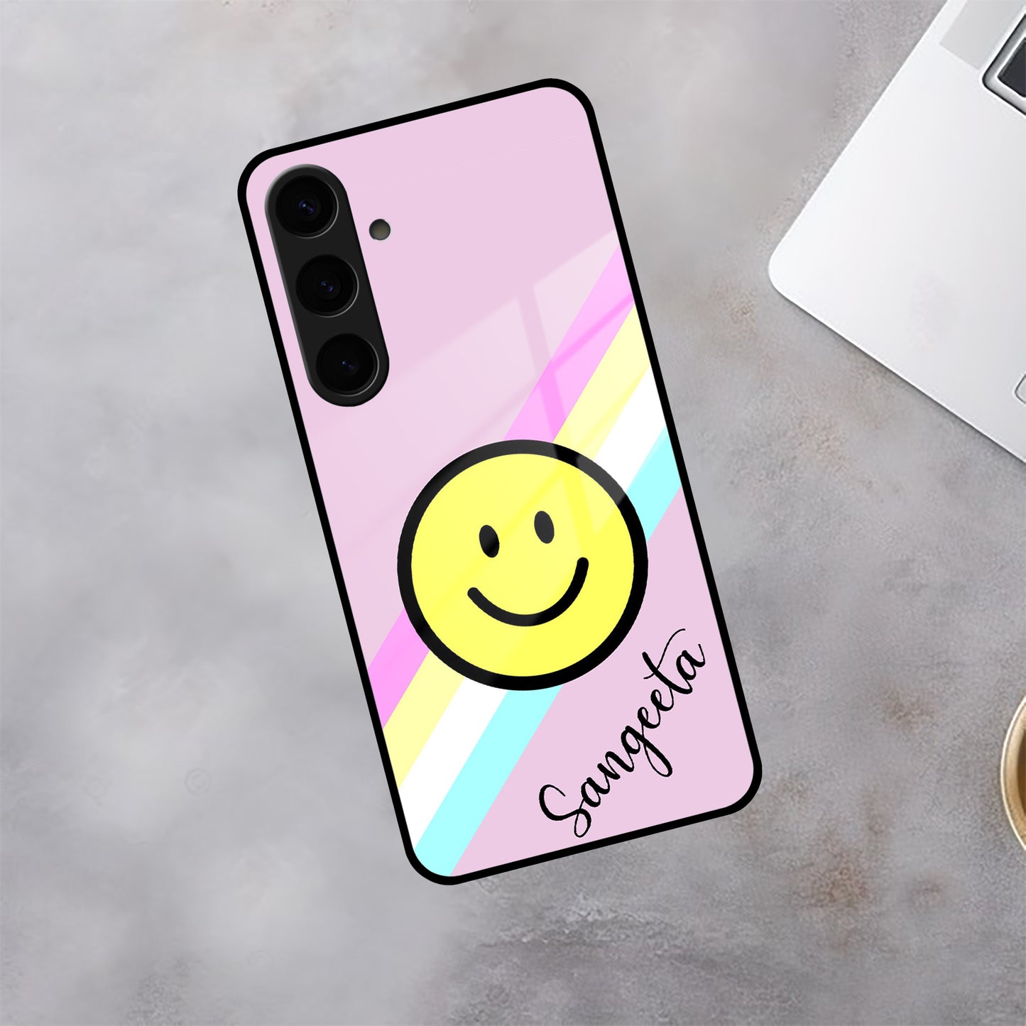 Smiley Glass Case Cover For Samsung