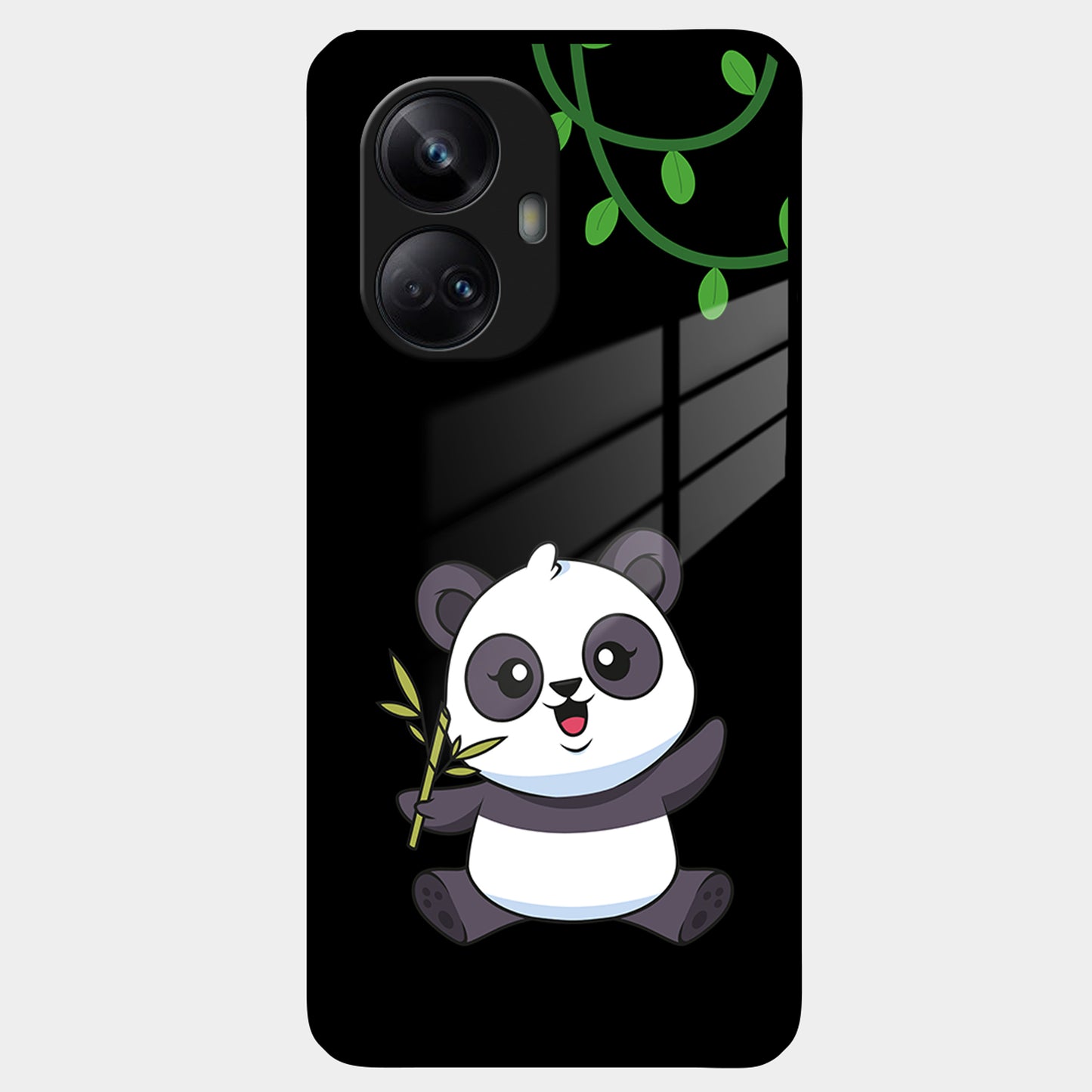 Black Panda Glass Phone Case For Realme/Narzo