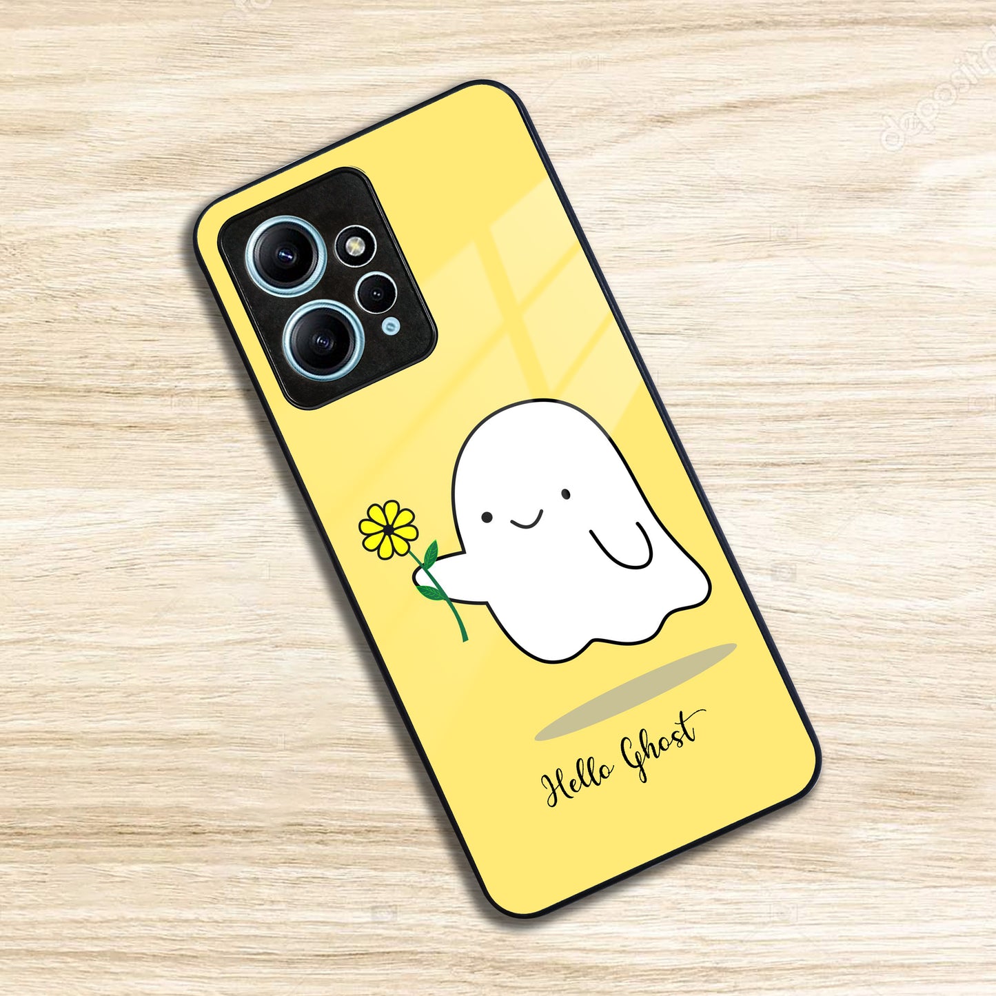 Ghost With Flower Glass Case Cover For Redmi/Xiaomi