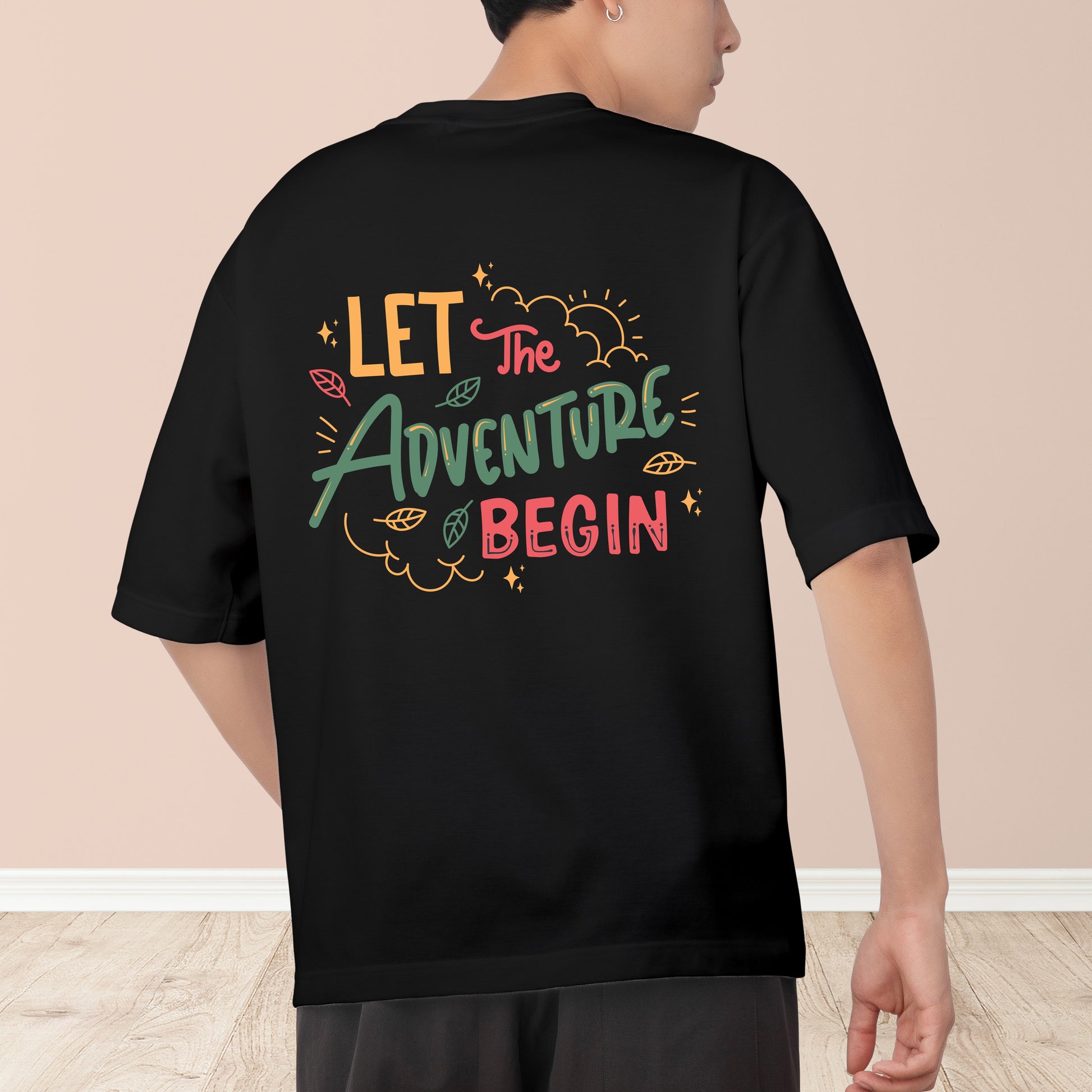 Advanture Begin Men's Cotton Graphic Print Oversized T-Shirt - ShopOnCliQ