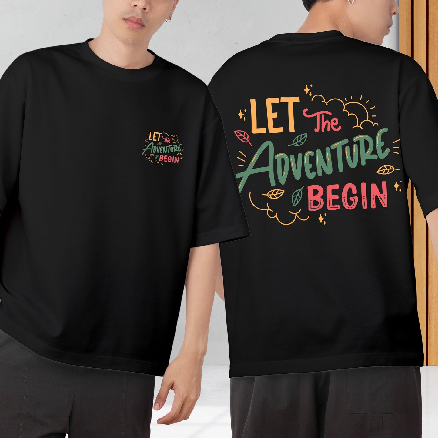 Advanture Begin Men's Cotton Graphic Print Oversized T-Shirt - ShopOnCliQ