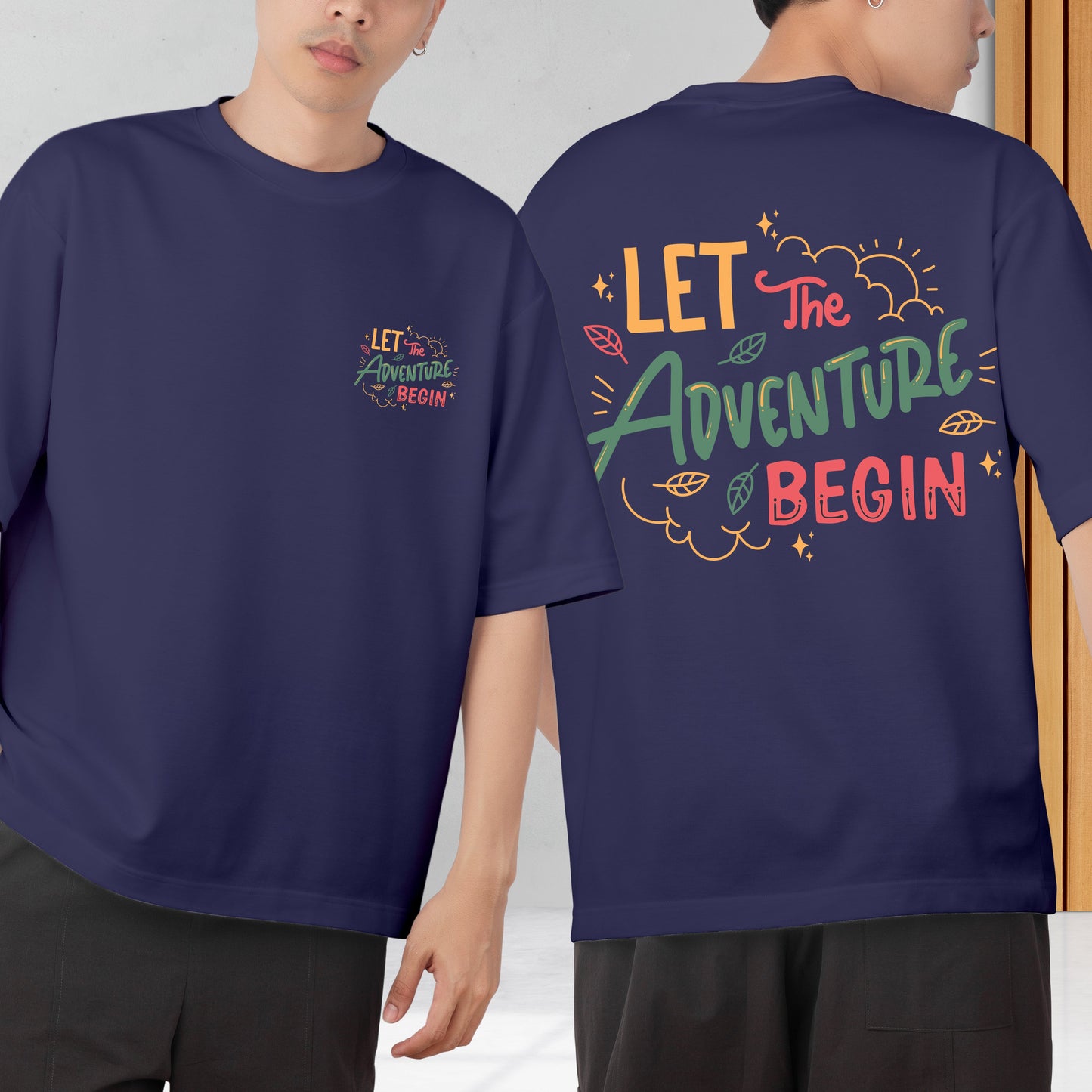 Advanture Begin Men's Cotton Graphic Print Oversized T-Shirt - ShopOnCliQ