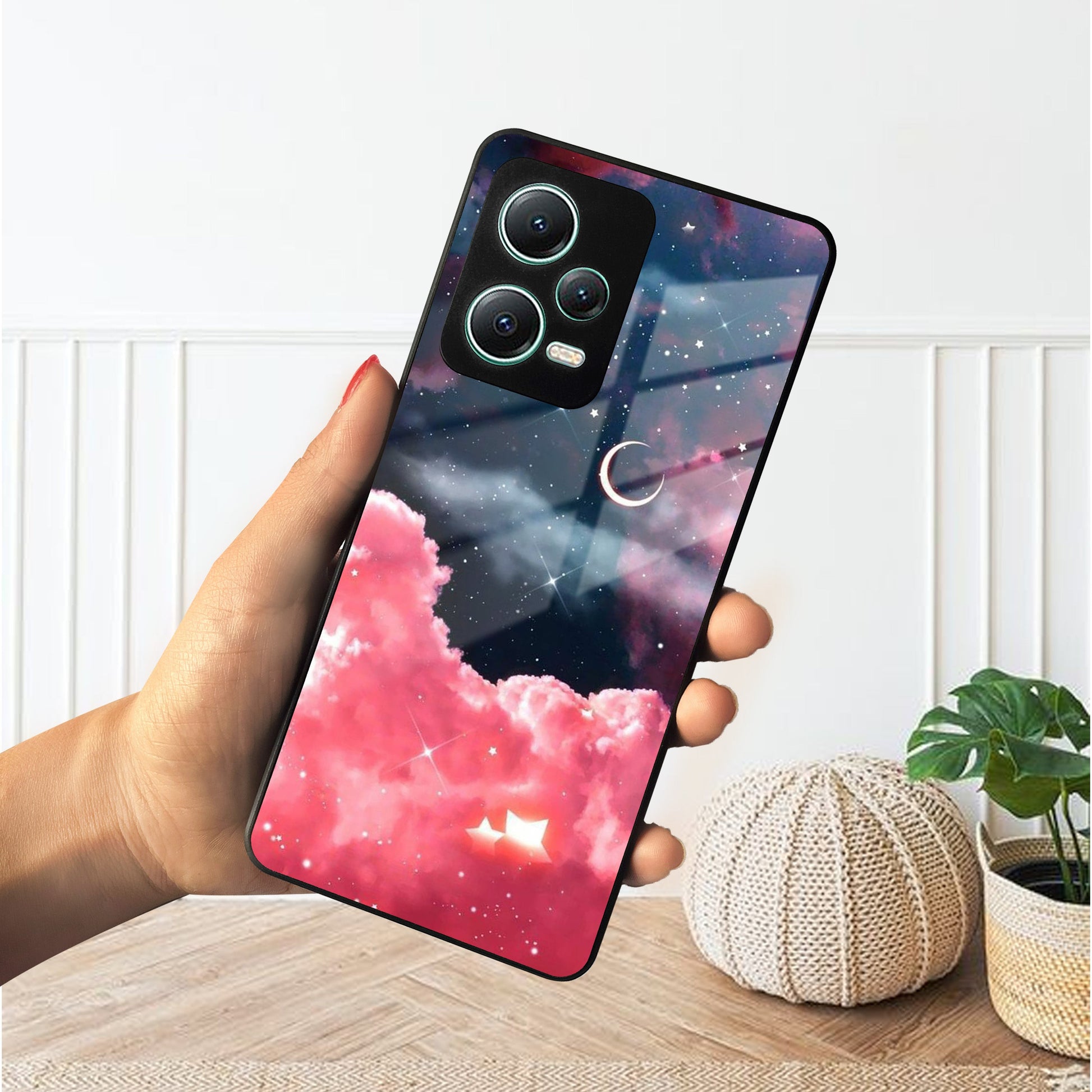 Aesthetic Cloud Glass Case Cover For Poco ShopOnCliQ