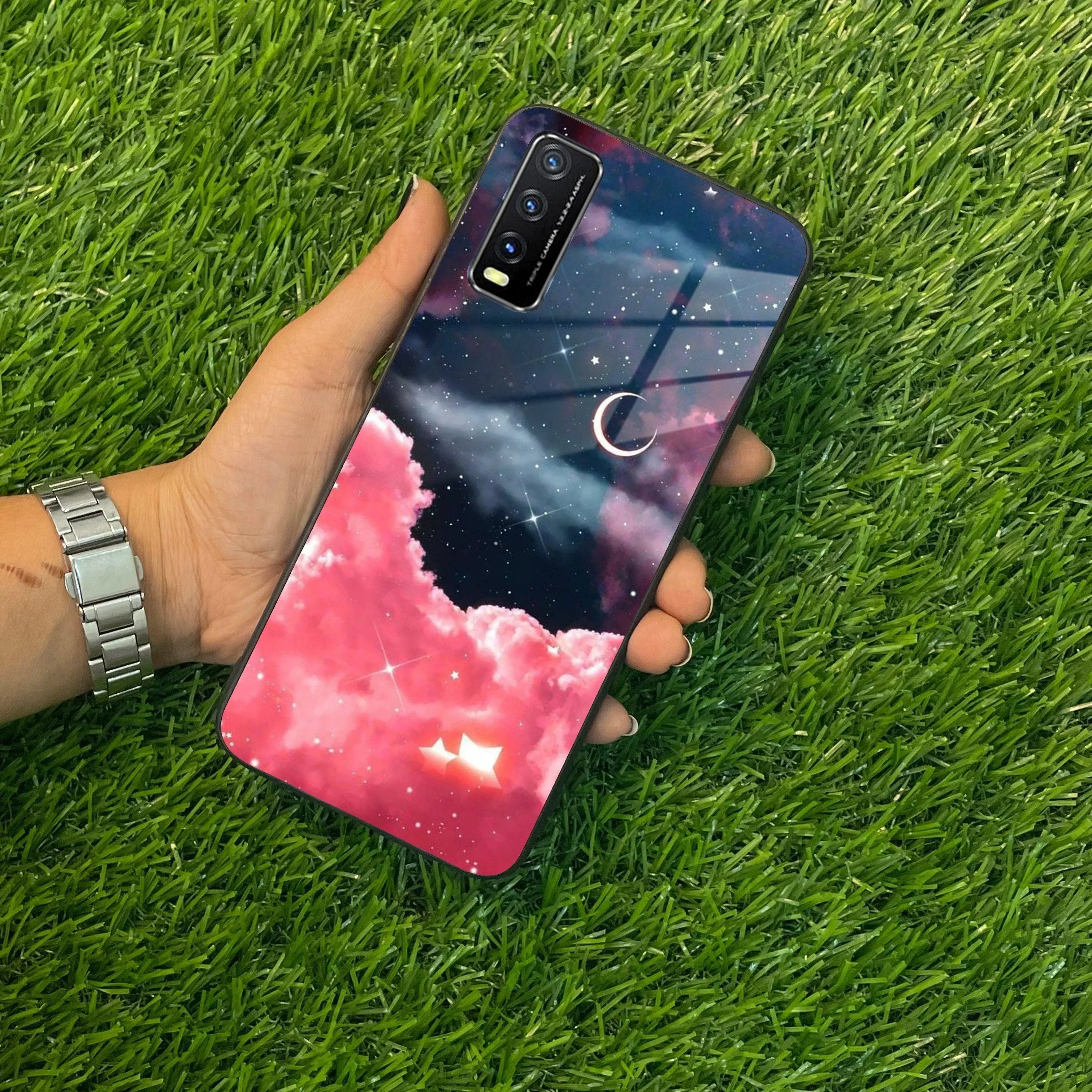 Aesthetic Cloud Glass Case Cover For Vivo - ShopOnCliQ