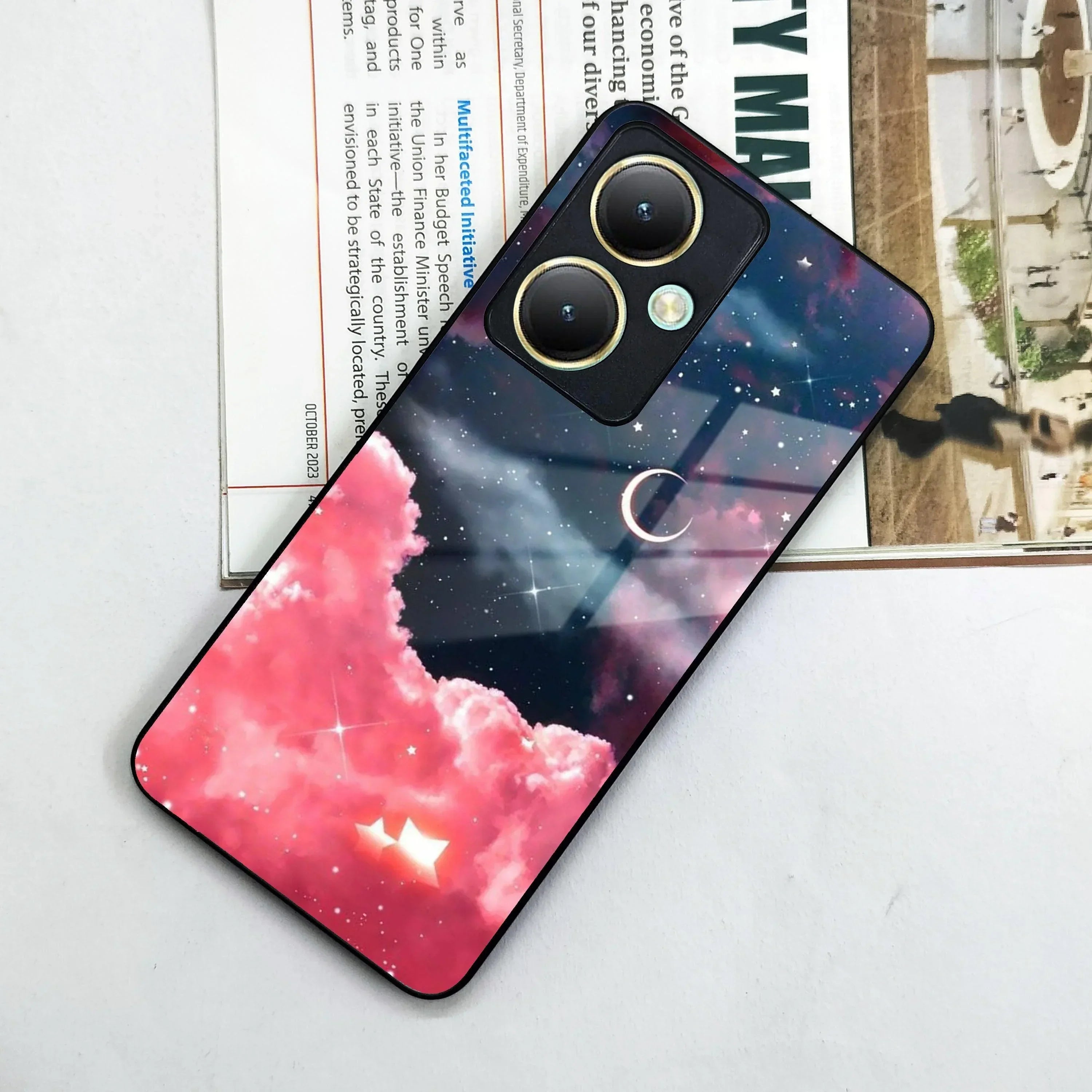 Aesthetic Cloud Glass Case Cover For Vivo - ShopOnCliQ