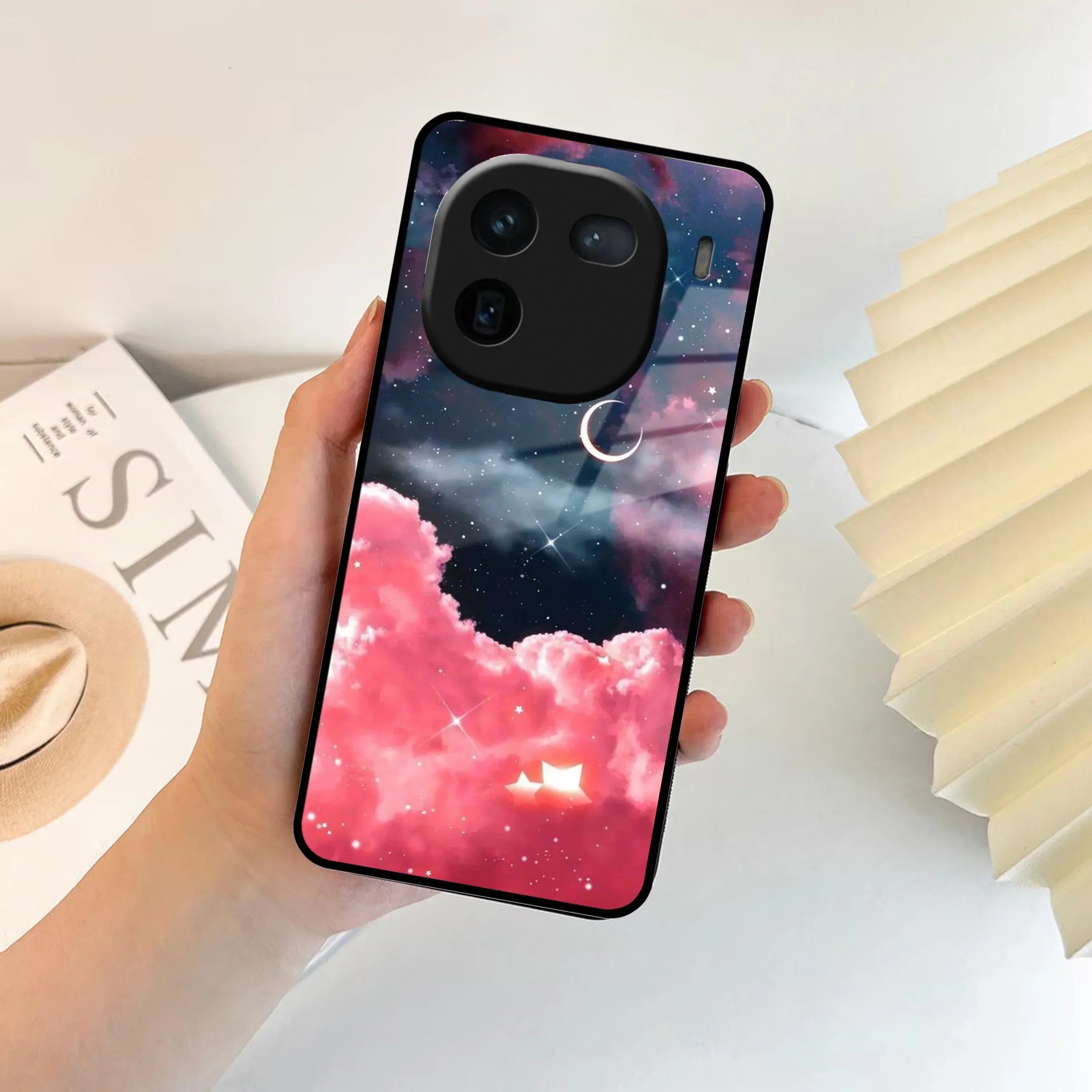 Aesthetic Cloud Glass Case Cover For iQOO - ShopOnCliQ