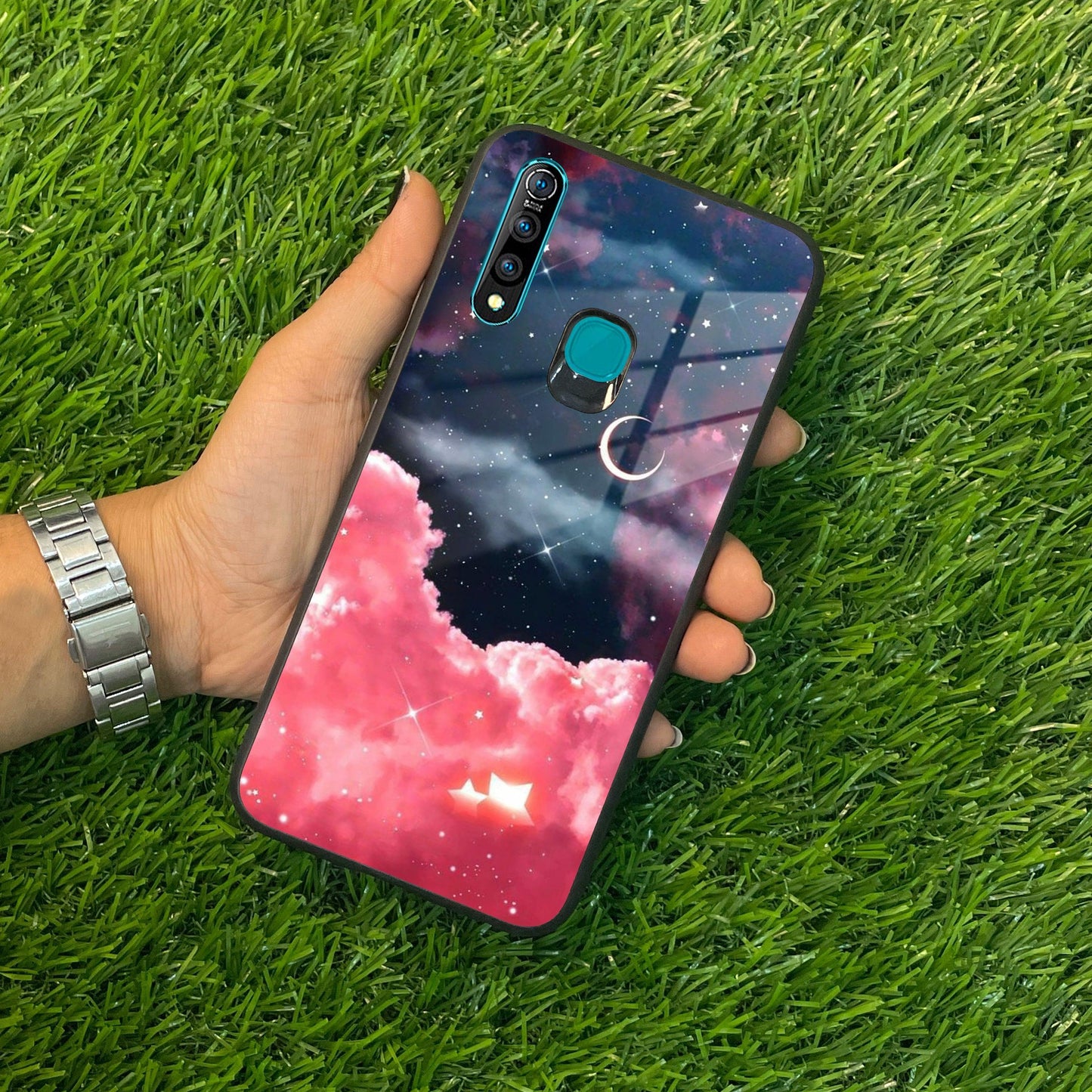 Aesthetic Cloud Glass Case Cover For iQOO