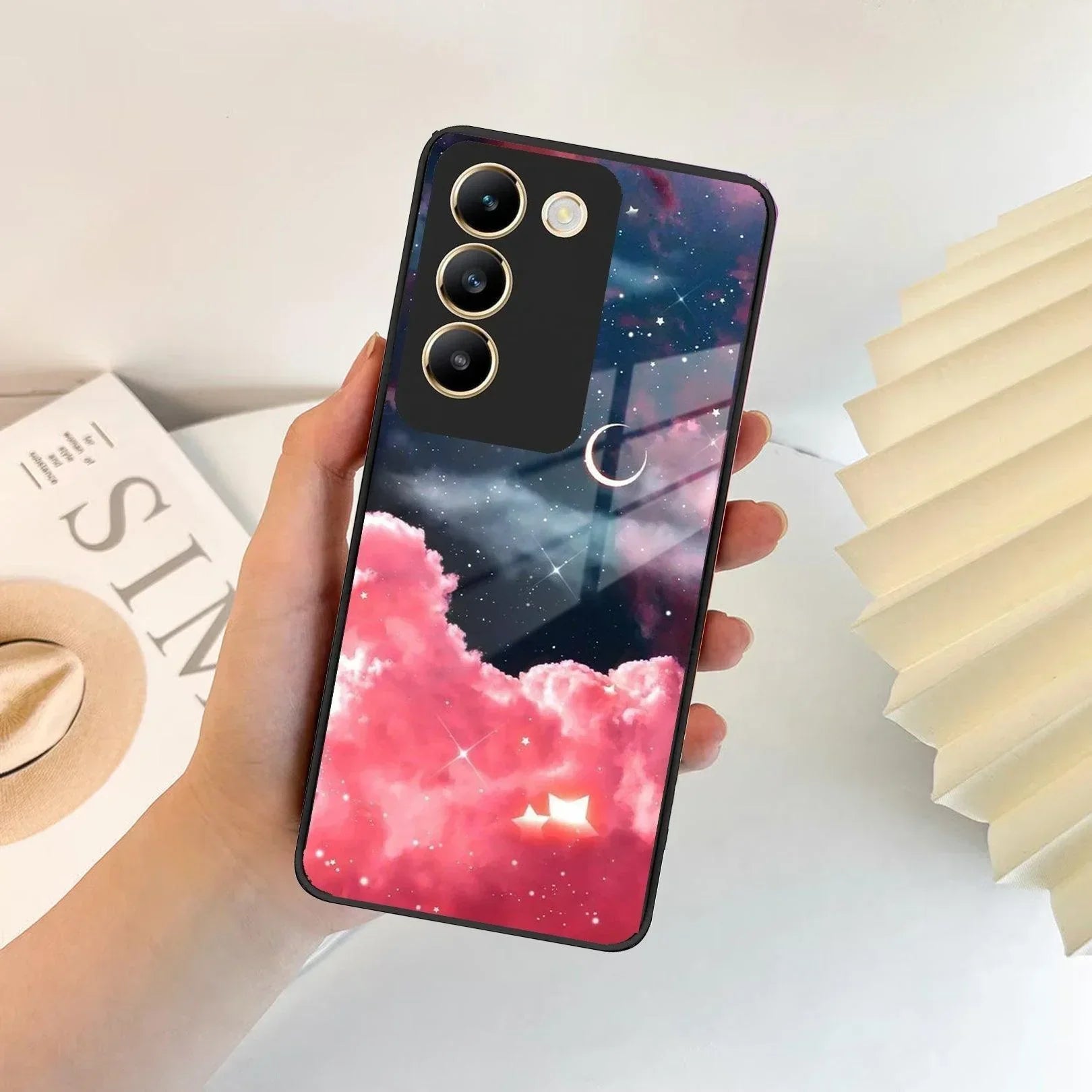 Aesthetic Cloud Glass Case Cover For Vivo - ShopOnCliQ