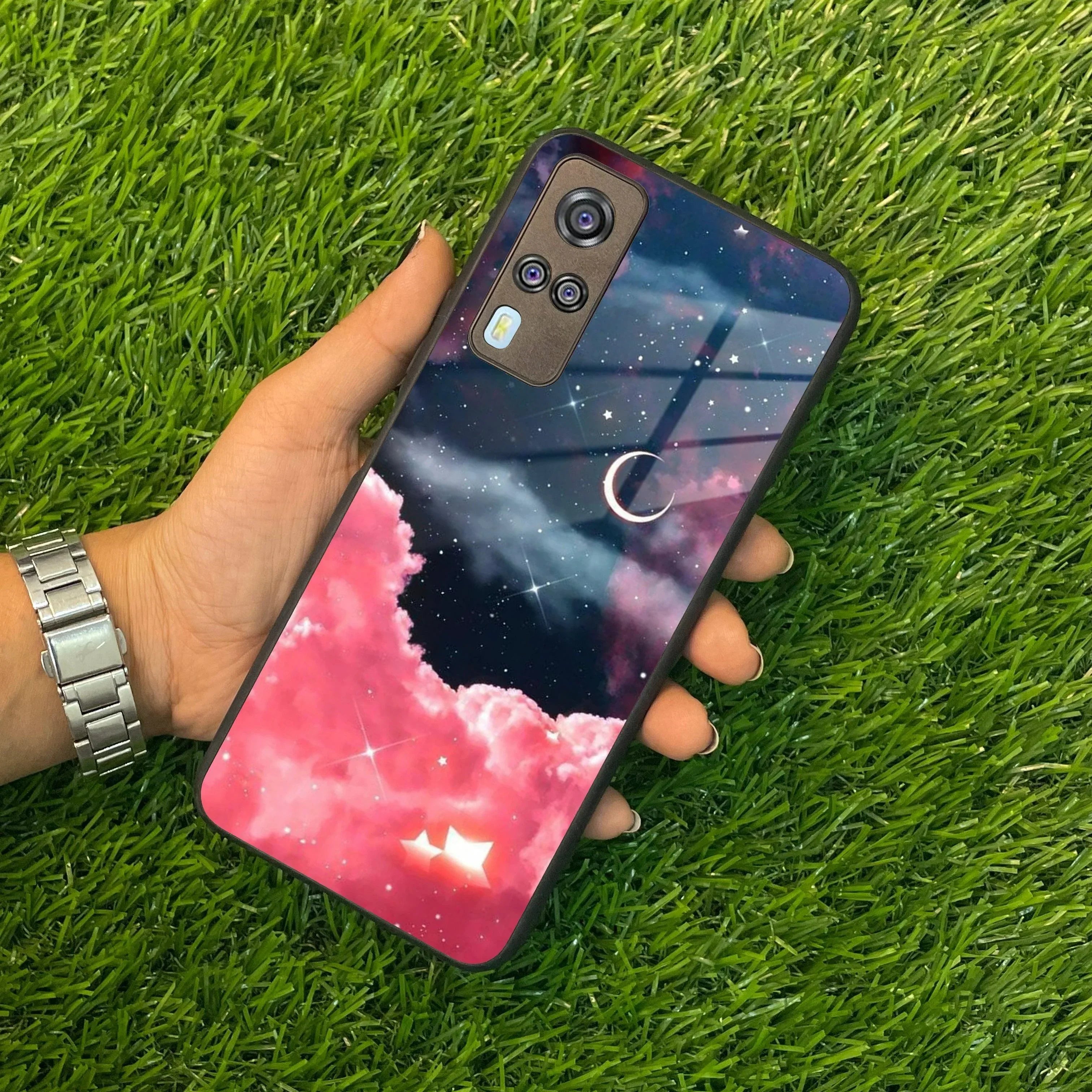 Aesthetic Cloud Glass Case Cover For Vivo - ShopOnCliQ
