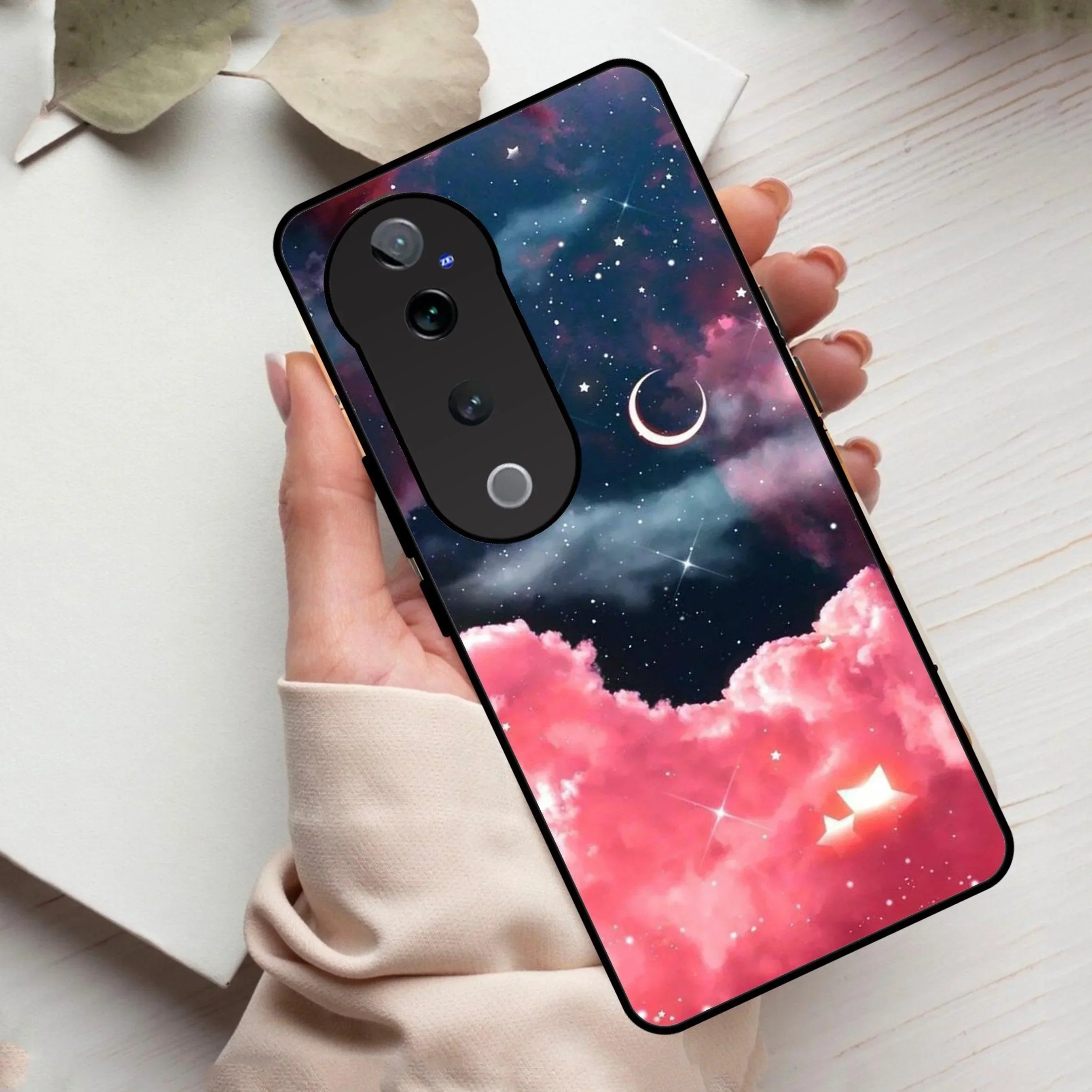 Aesthetic Cloud Glass Case Cover For Vivo - ShopOnCliQ