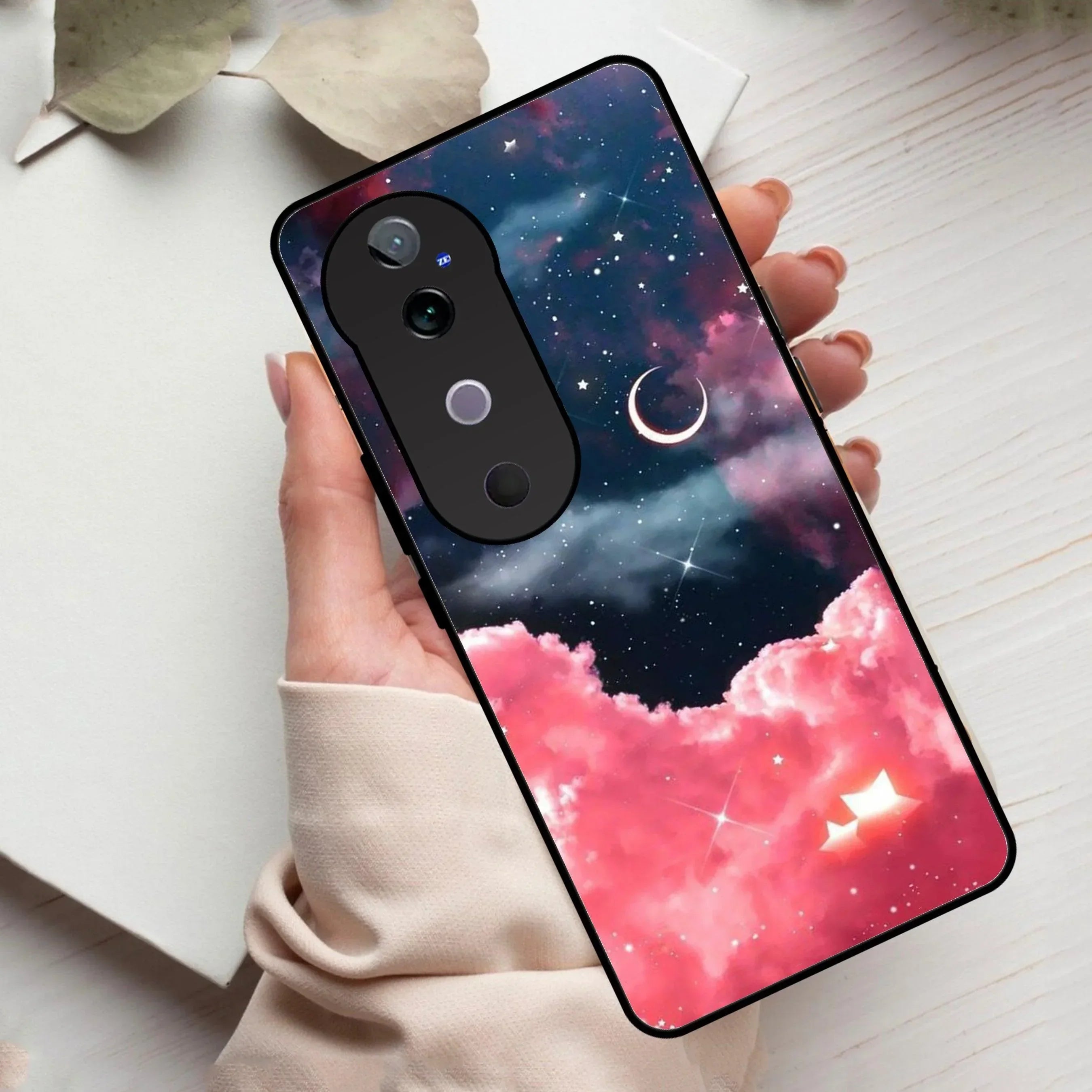Aesthetic Cloud Glass Case Cover For Vivo - ShopOnCliQ