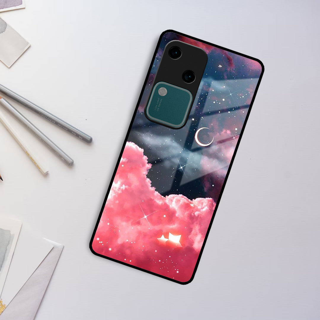 Aesthetic Cloud Glass Case Cover For Vivo ShopOnCliQ