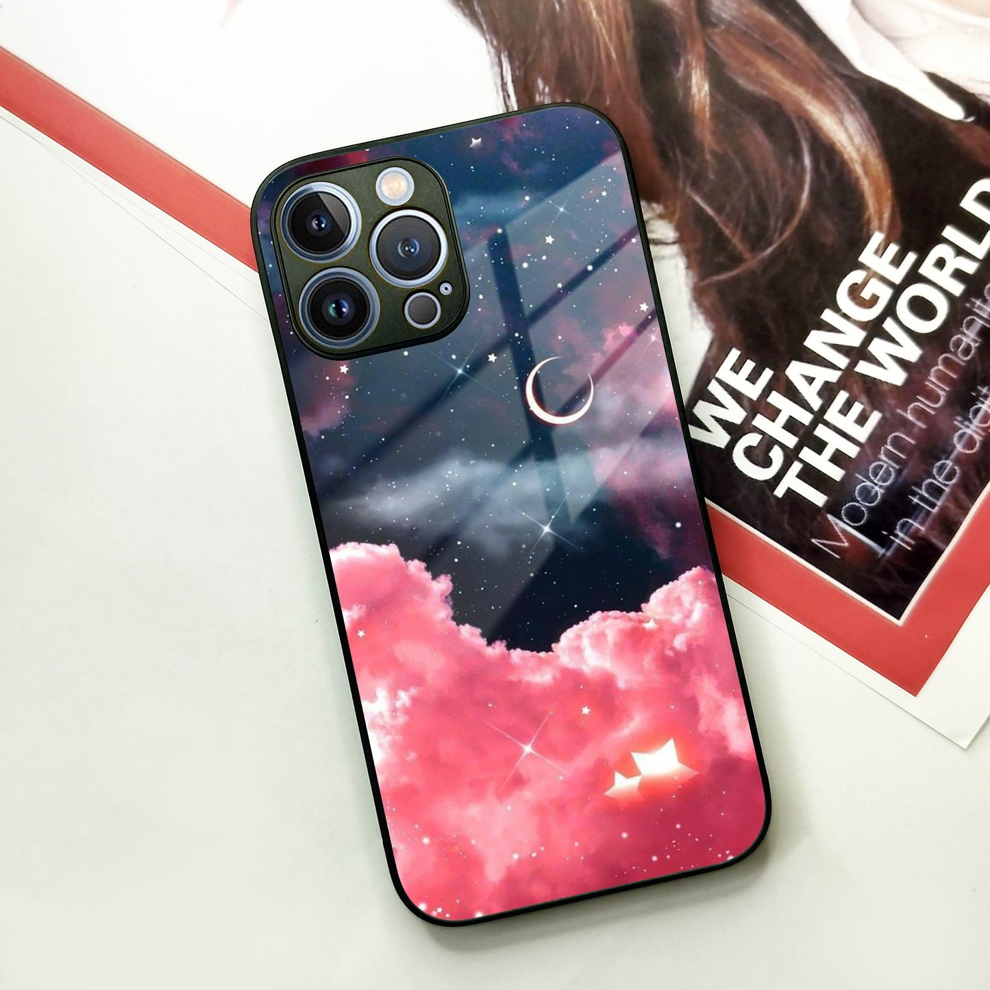 Aesthetic Cloud Glass Case Cover For iPhone