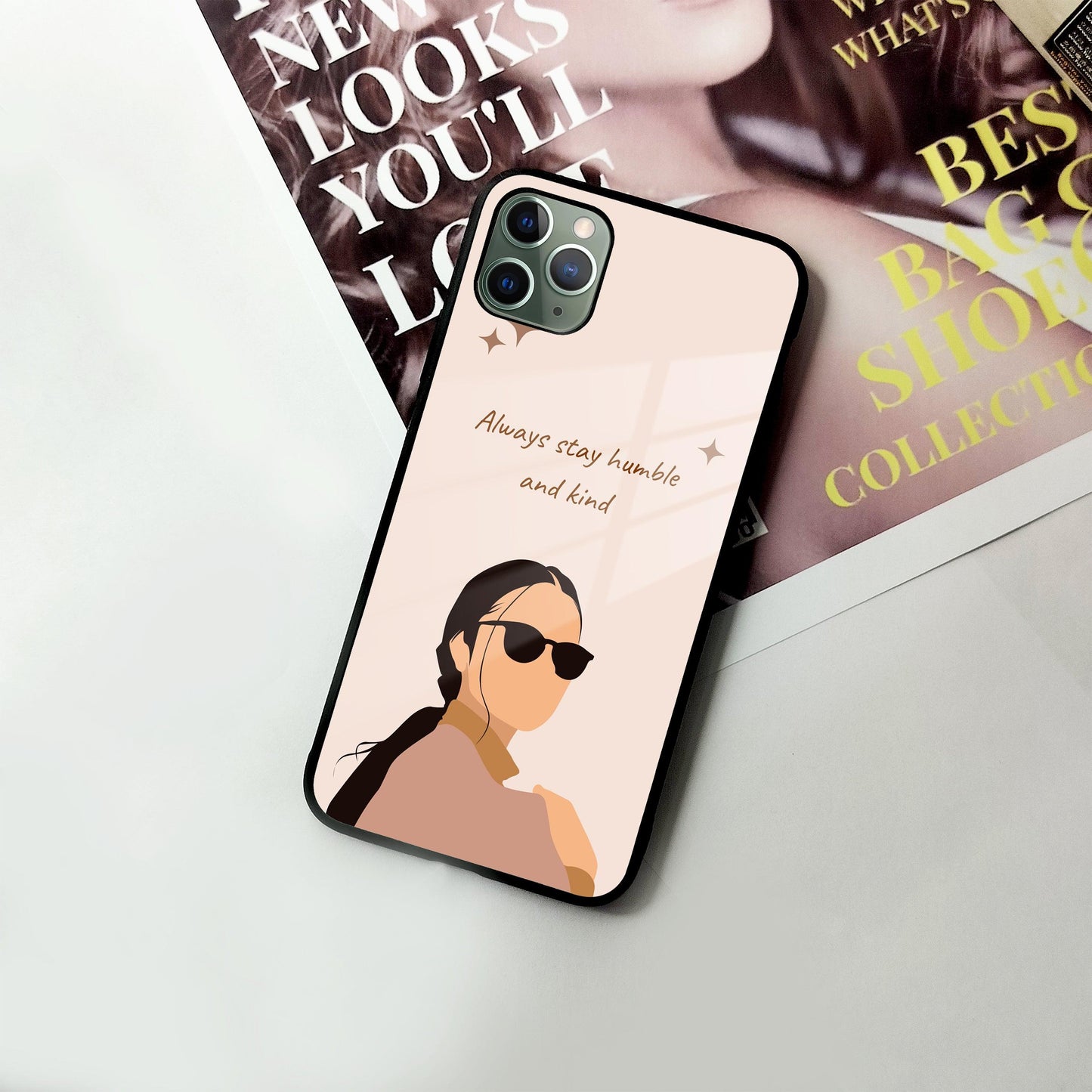 Always Stay Humble And Kind Glass Phone Cover for iPhone