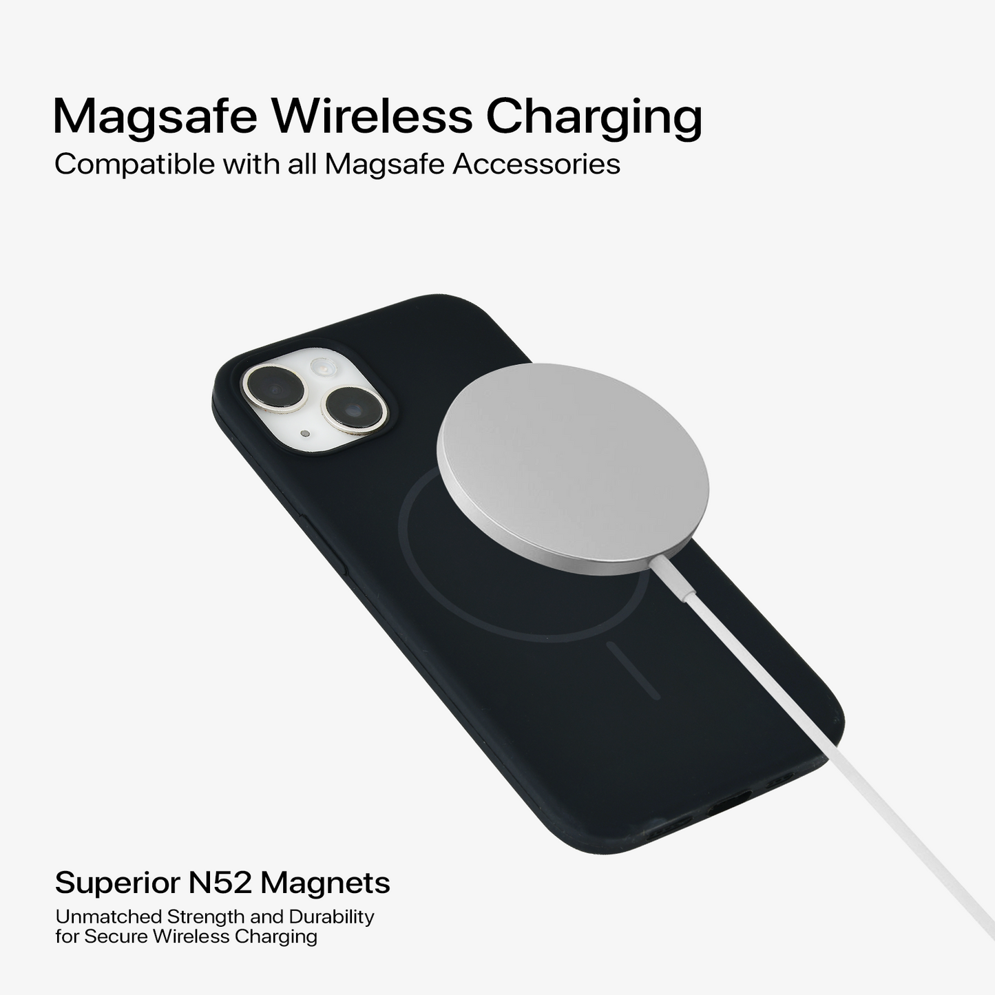 Anti Dust Magsafe Silicone Case - Iphone 14 Plus (Black)