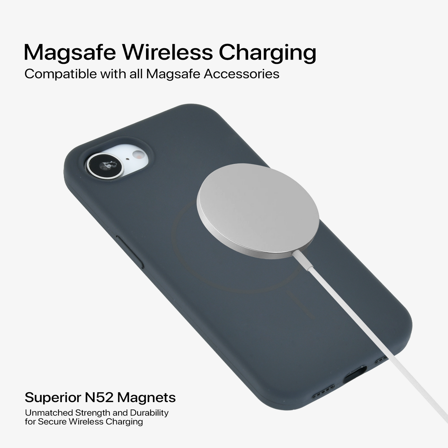 Anti Dust Magsafe Silicone Case - iPhone 16e (Grey)