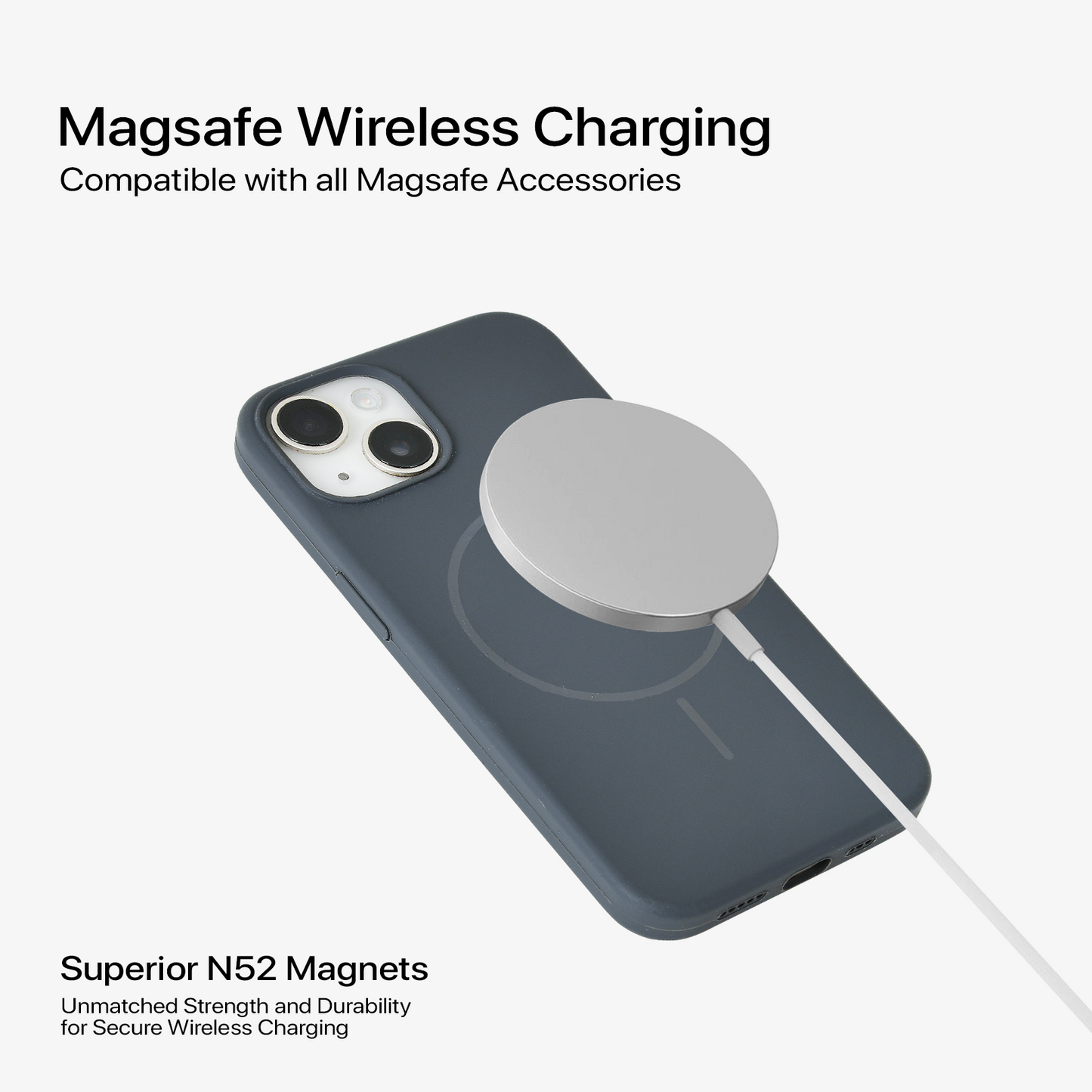 Anti Dust Magsafe Silicone Case - Iphone 15 Plus (Grey)