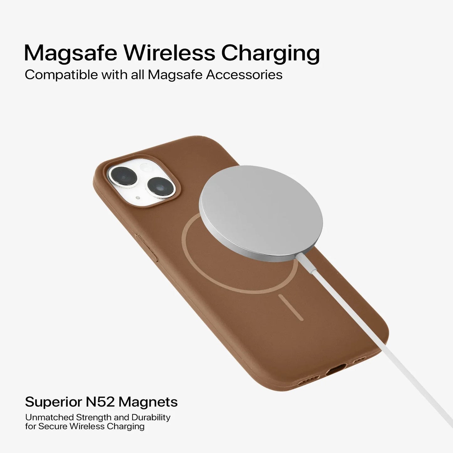 Anti Dust MagSafe Silicone Case - IPhone 15 plus ( Brown) - ShopOnCliQ