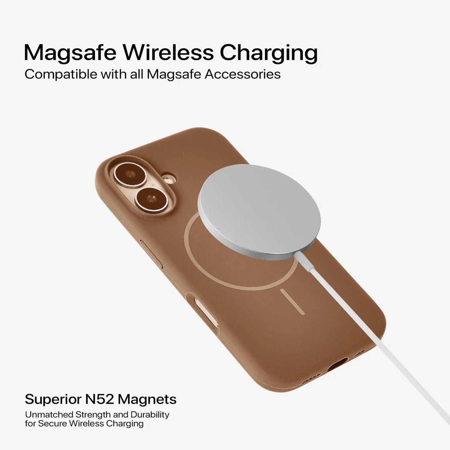 Anti Dust MagSafe Silicone Case - IPhone 16 plus ( Brown) - ShopOnCliQ