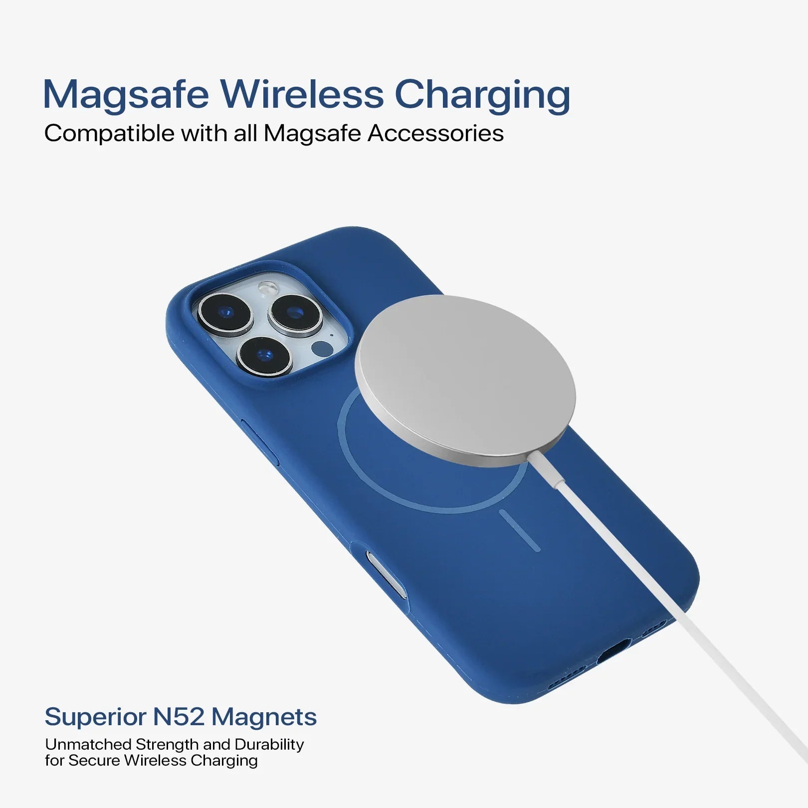 Anti Dust Magsafe Silicone Case - iPhone ( Denim Blue) - ShopOnCliQ