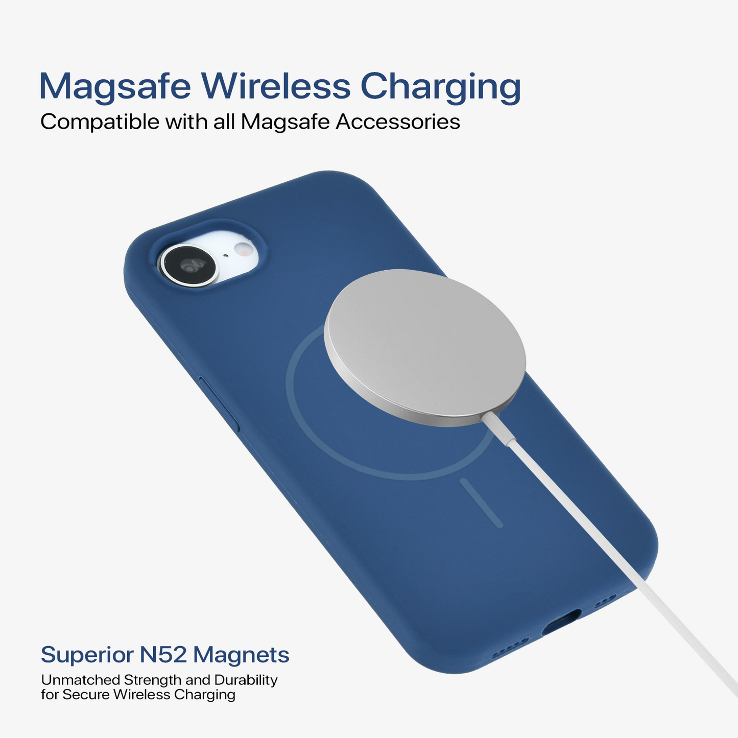 Anti Dust MagSafe Silicone Case – iPhone 16e (Blue)