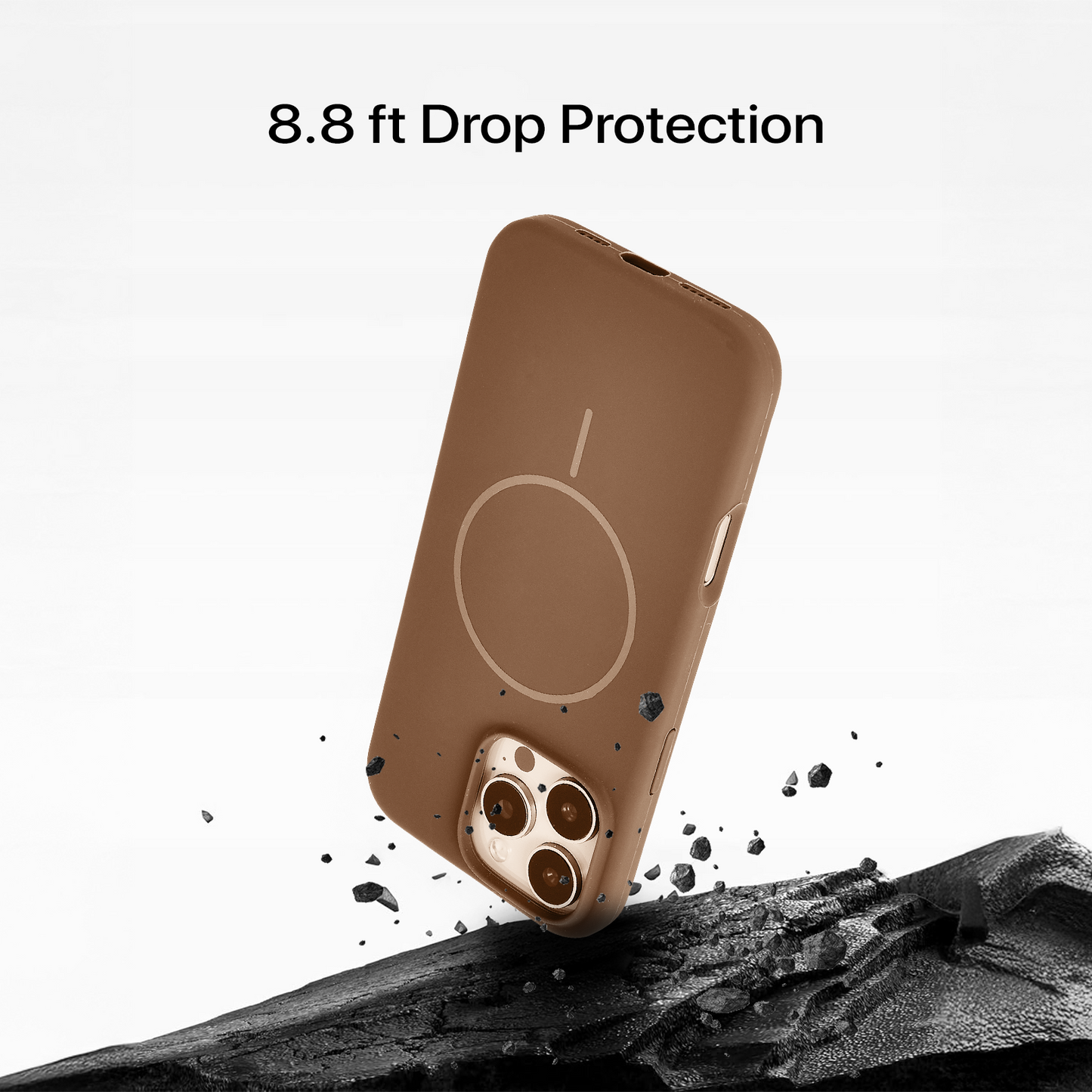 Anti Dust MagSafe Silicone Case - IPhone 14 pro ( Brown)