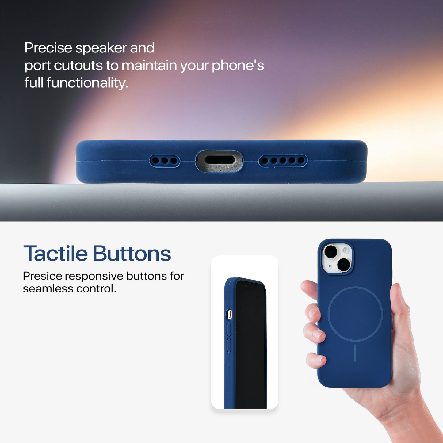 Anti Dust Magsafe Silicone Case - Iphone 13 (Blue)