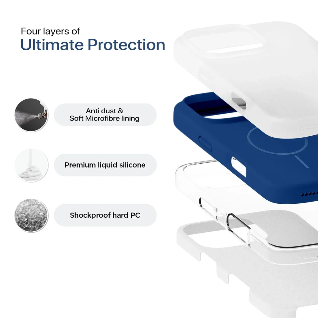 Anti Dust Magsafe Silicone Case - iPhone ( Denim Blue) - ShopOnCliQ