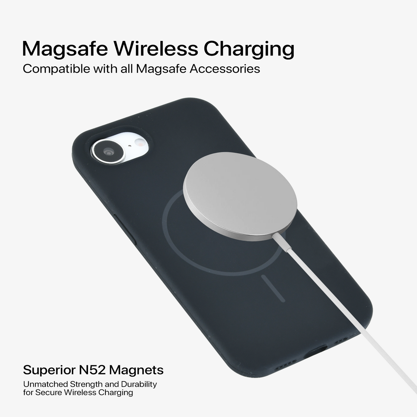 Anti Dust Magsafe Silicone Case - iPhone 16e (Black)