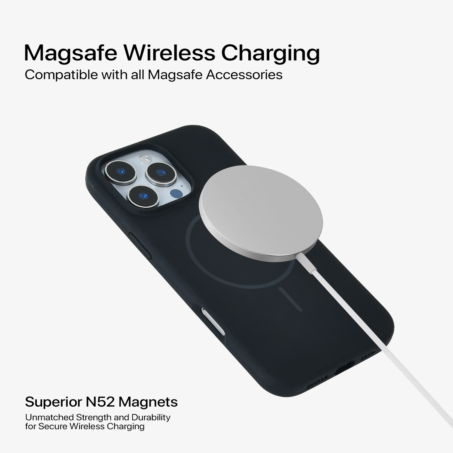 Anti Dust Magsafe Silicone Case - Iphone 14 Pro Max (Black)