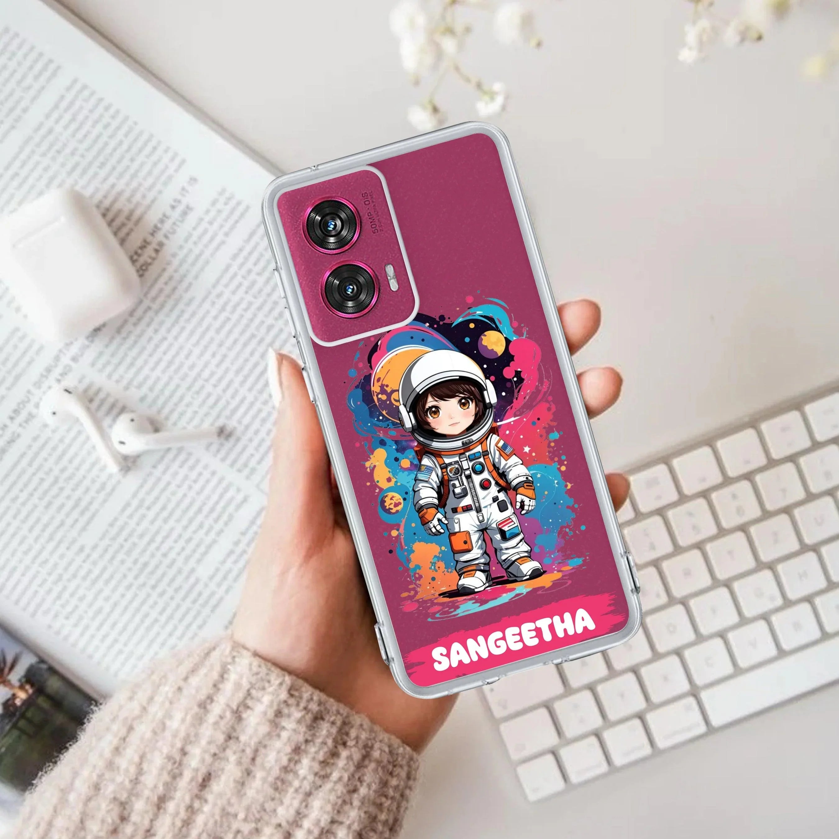 Astronaut Customize Anti Yellow Case For Motorola G85 5G
