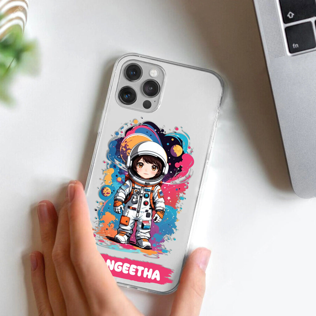 Astronaut Customize Transparent Silicon Case For Motorola Edge 50 Fusion 5G