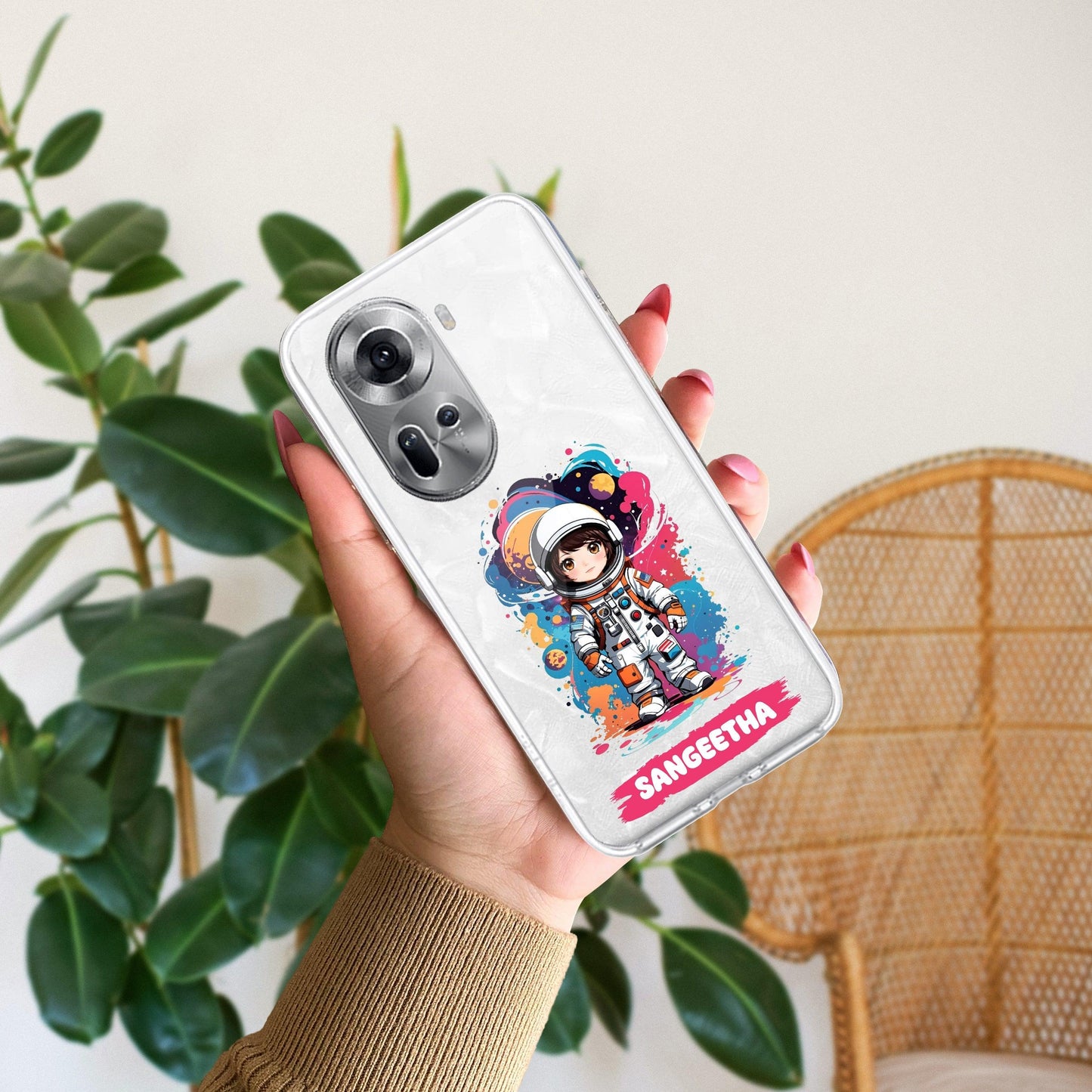 Astronaut Customize Transparent Silicon Case For Oppo