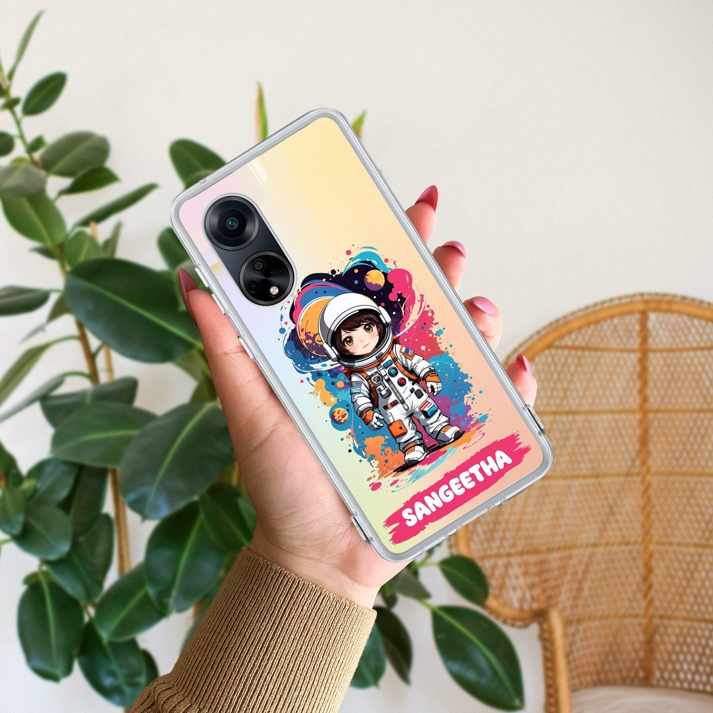 Astronaut Customize Transparent Silicon Case For Oppo