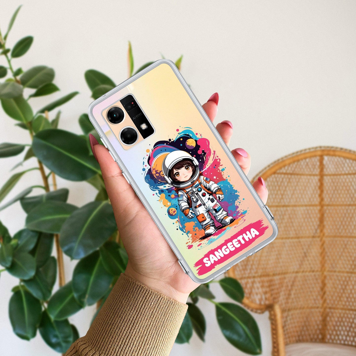 Astronaut Customize Transparent Silicon Case For Oppo