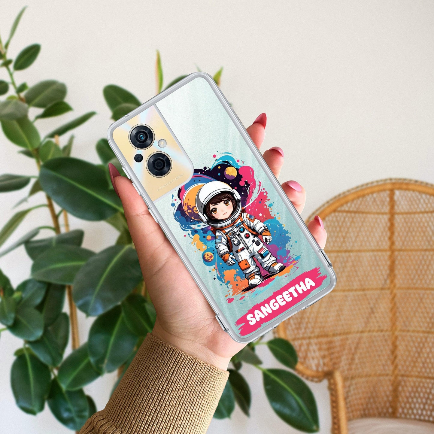 Astronaut Customize Transparent Silicon Case For Oppo