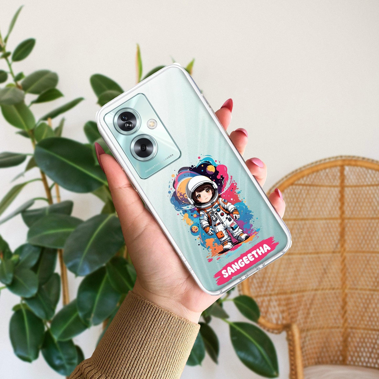 Astronaut Customize Transparent Silicon Case For Oppo