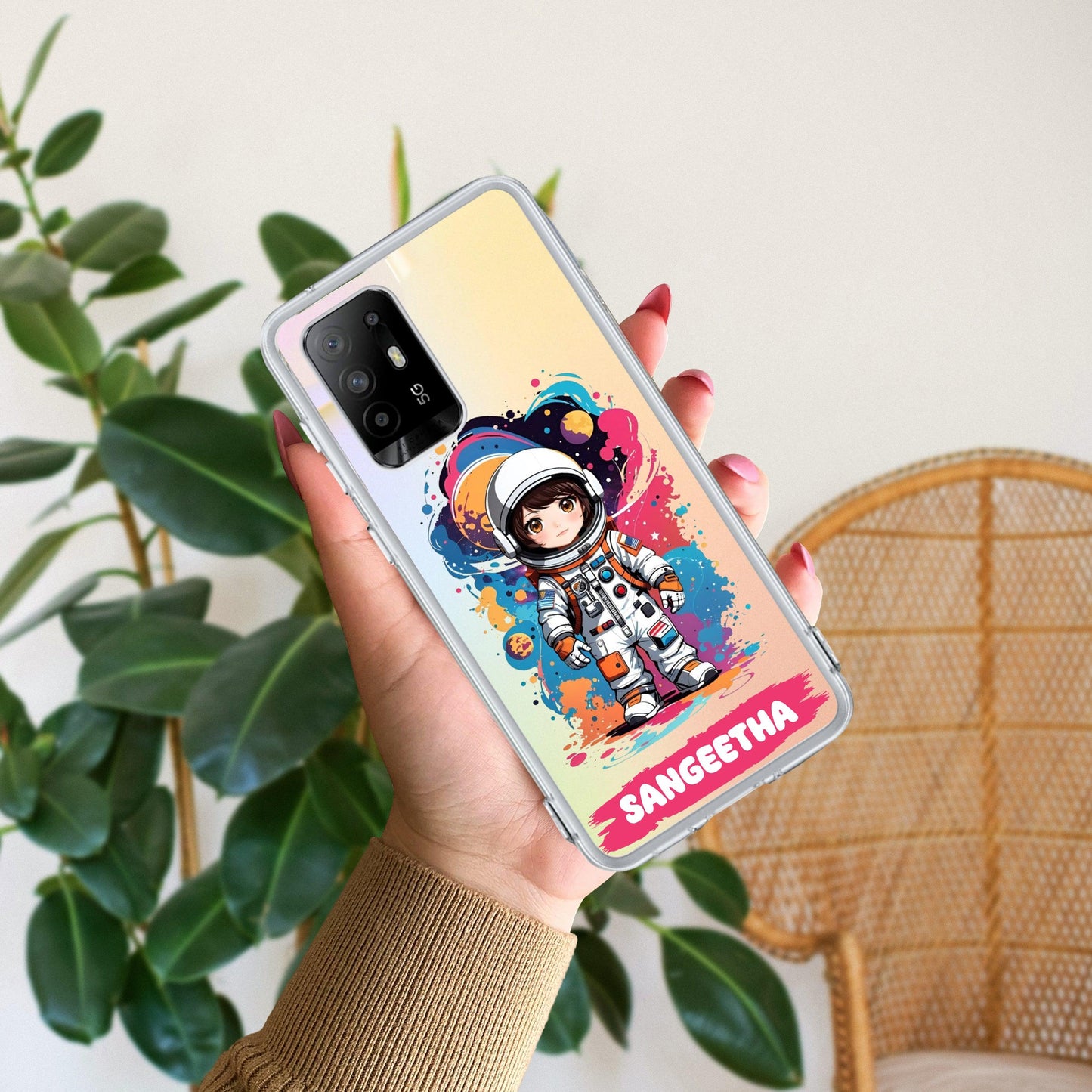 Astronaut Customize Transparent Silicon Case For Oppo