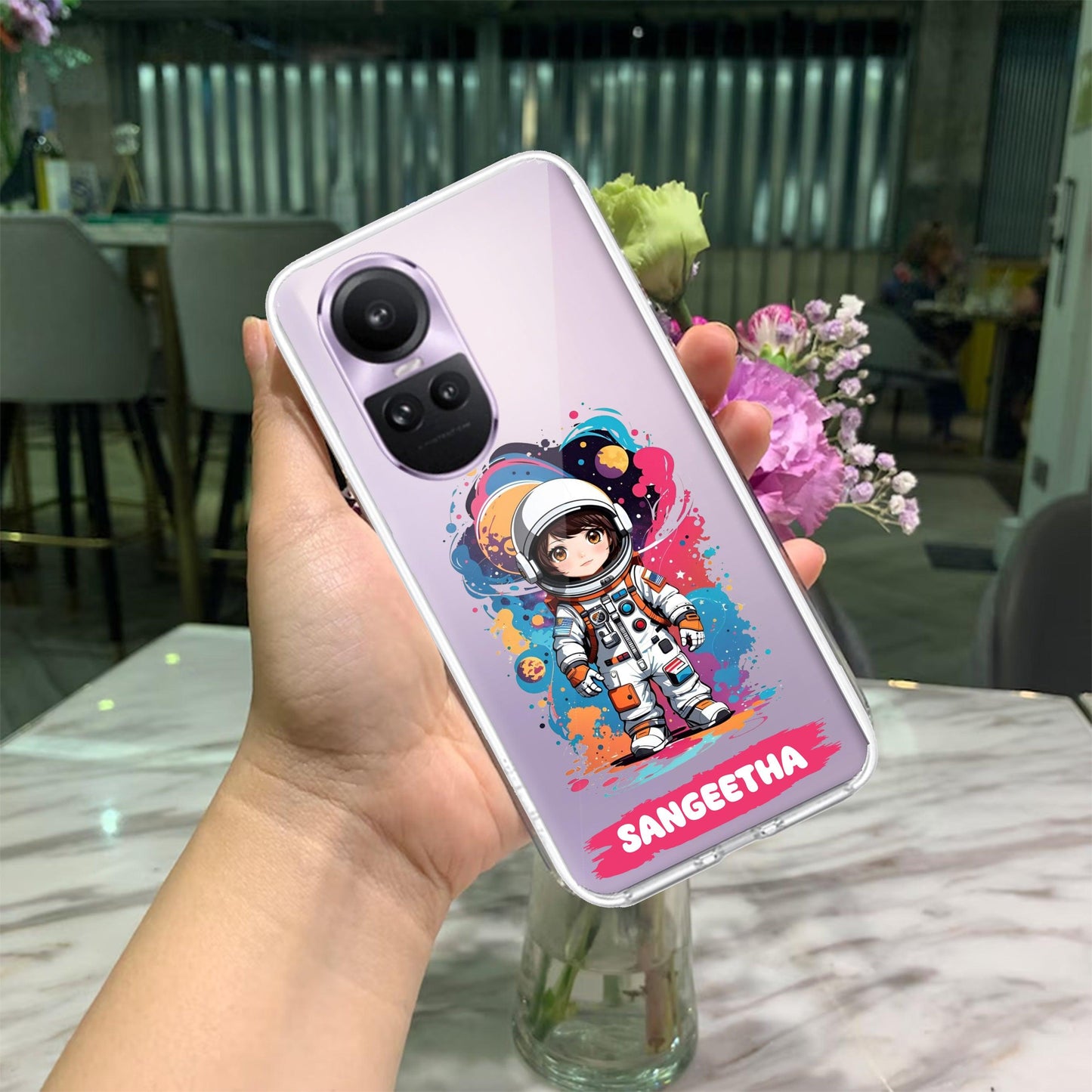 Astronaut Customize Transparent Silicon Case For Oppo