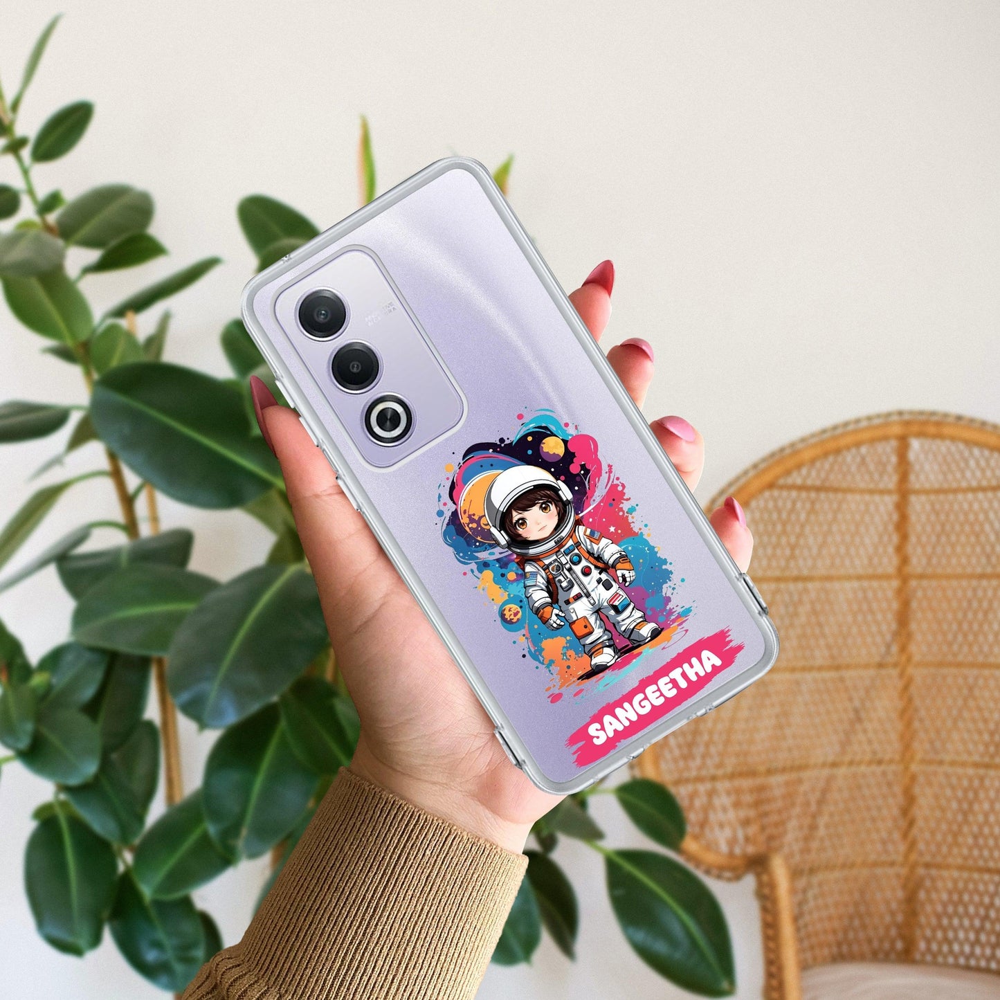 Astronaut Customize Transparent Silicon Case For Oppo