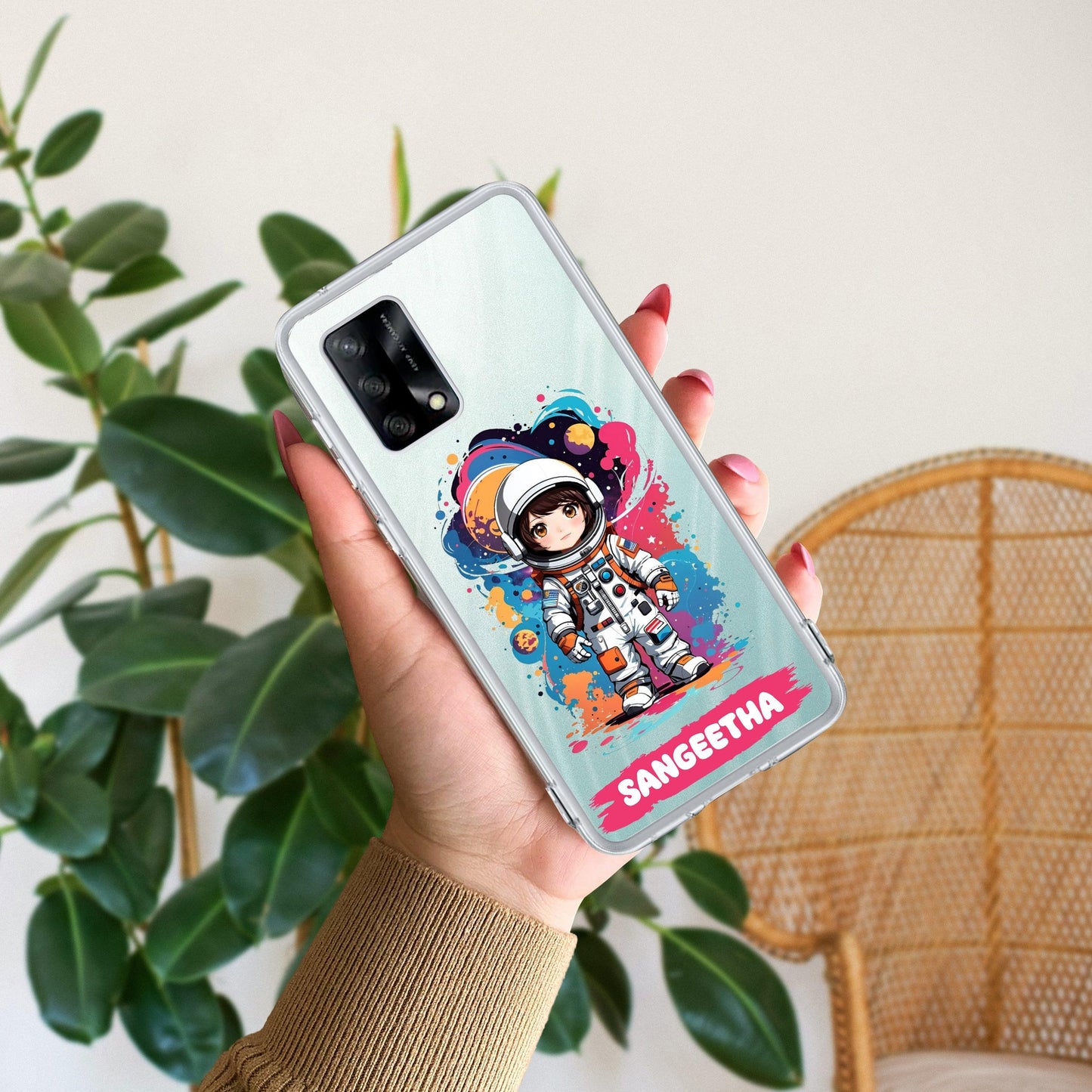 Astronaut Customize Transparent Silicon Case For Oppo