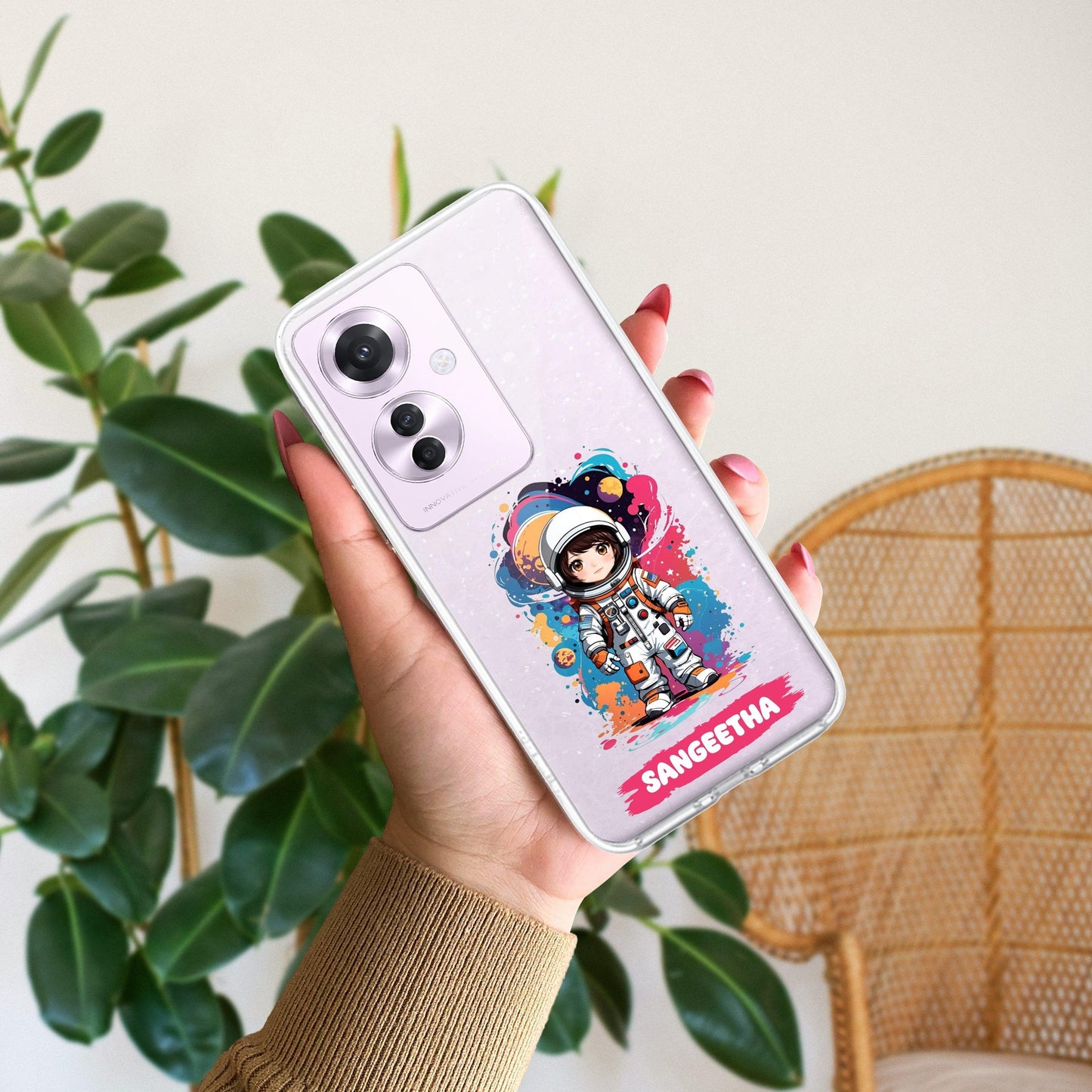 Astronaut Customize Transparent Silicon Case For Oppo
