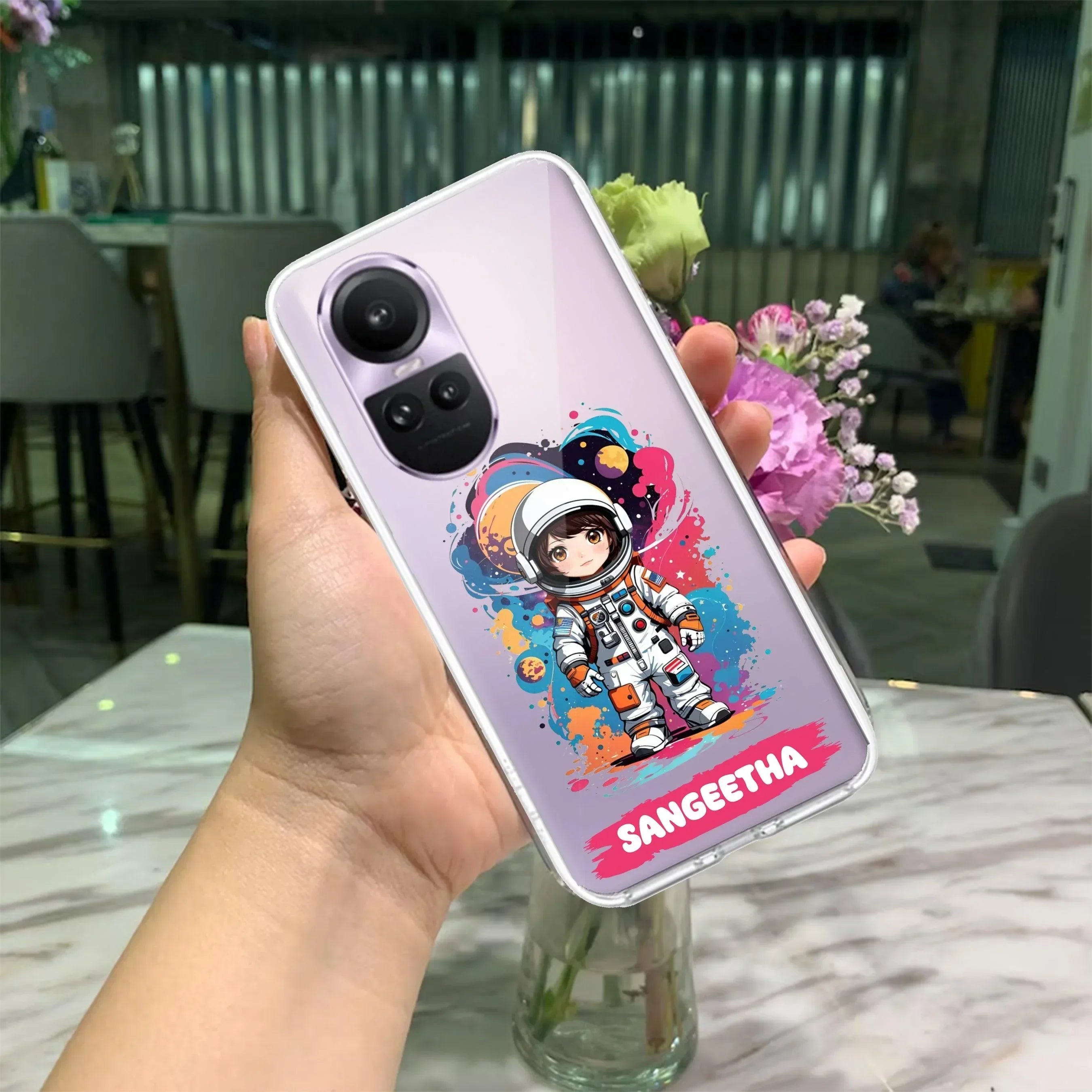 Astronaut Customize Transparent Silicon Case For Oppo Reno 10 5G