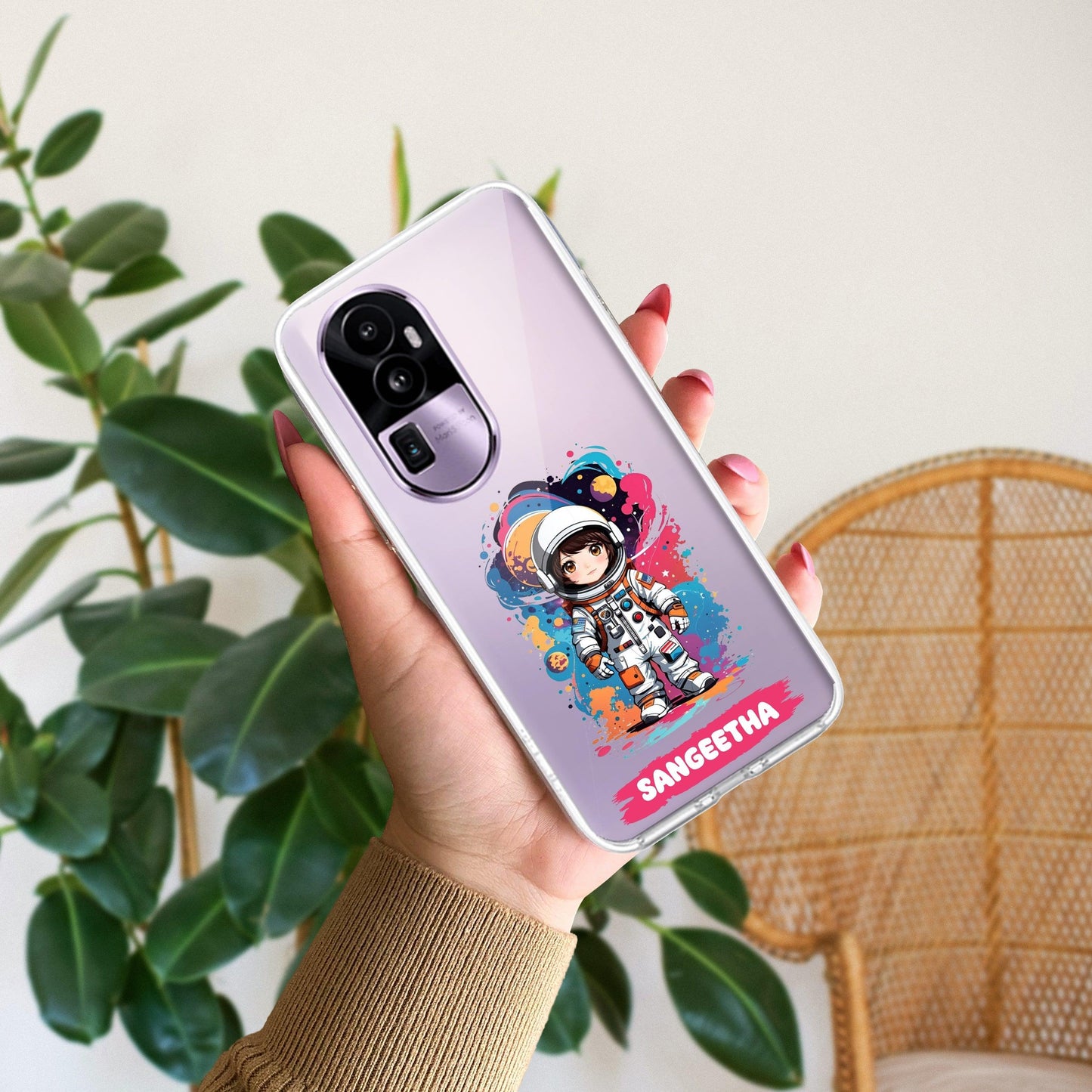 Astronaut Customize Transparent Silicon Case For Oppo