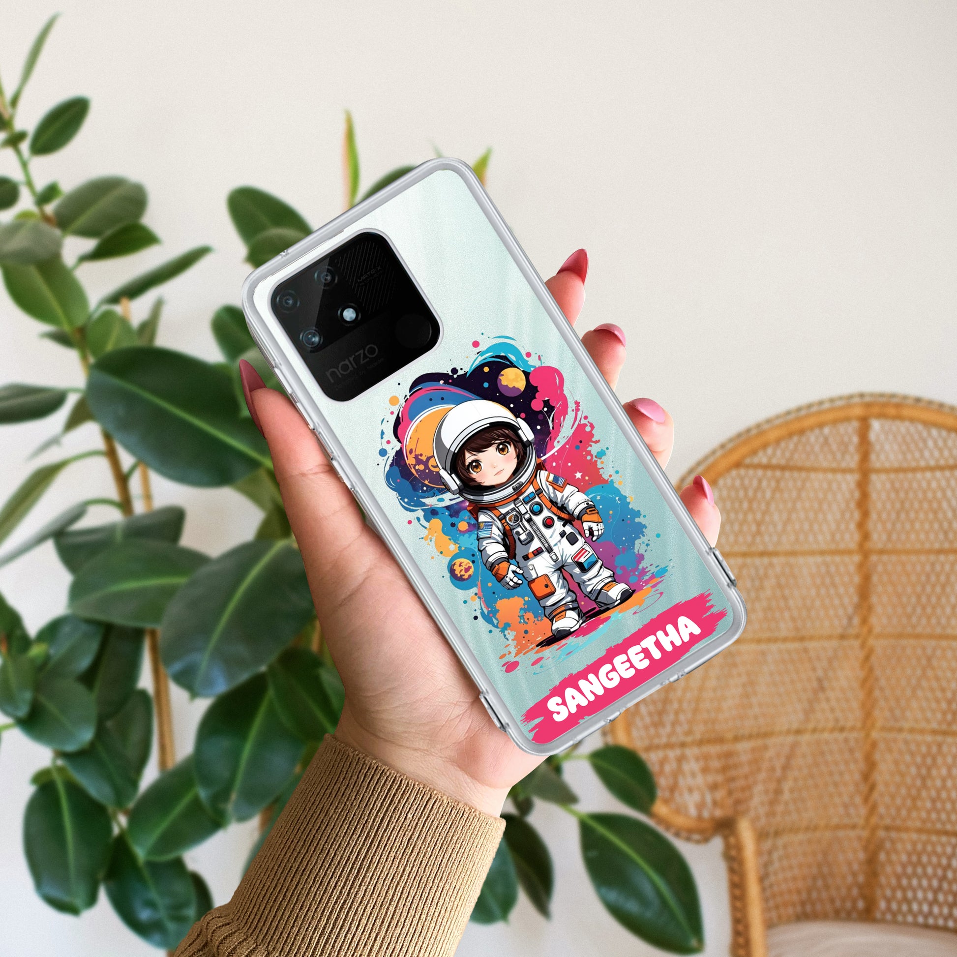 Astronaut Customize Transparent Silicon Case For Realme/Narzo ShopOnCliQ